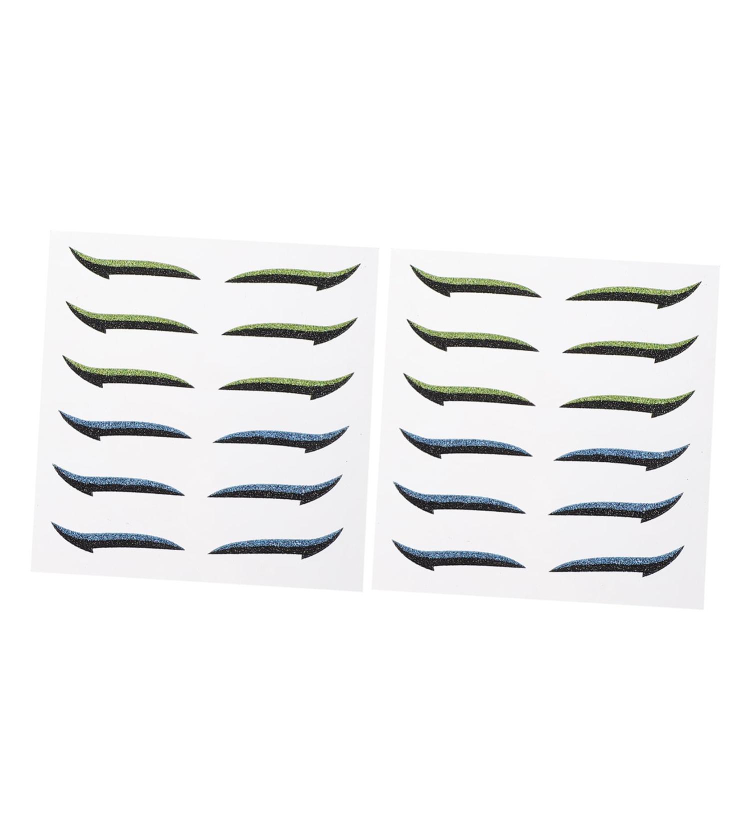 Mikinona Green Stickers Glitter Eyeshadow 12 Pairs Glitter Eyeliner Eye Makeup Tools Eyeliner Decal Invisible Eye Line Strips Miss Double Eyelid Sticker Adhesive Tape Glitter Stickers - Buy Online on SooperMarket.com