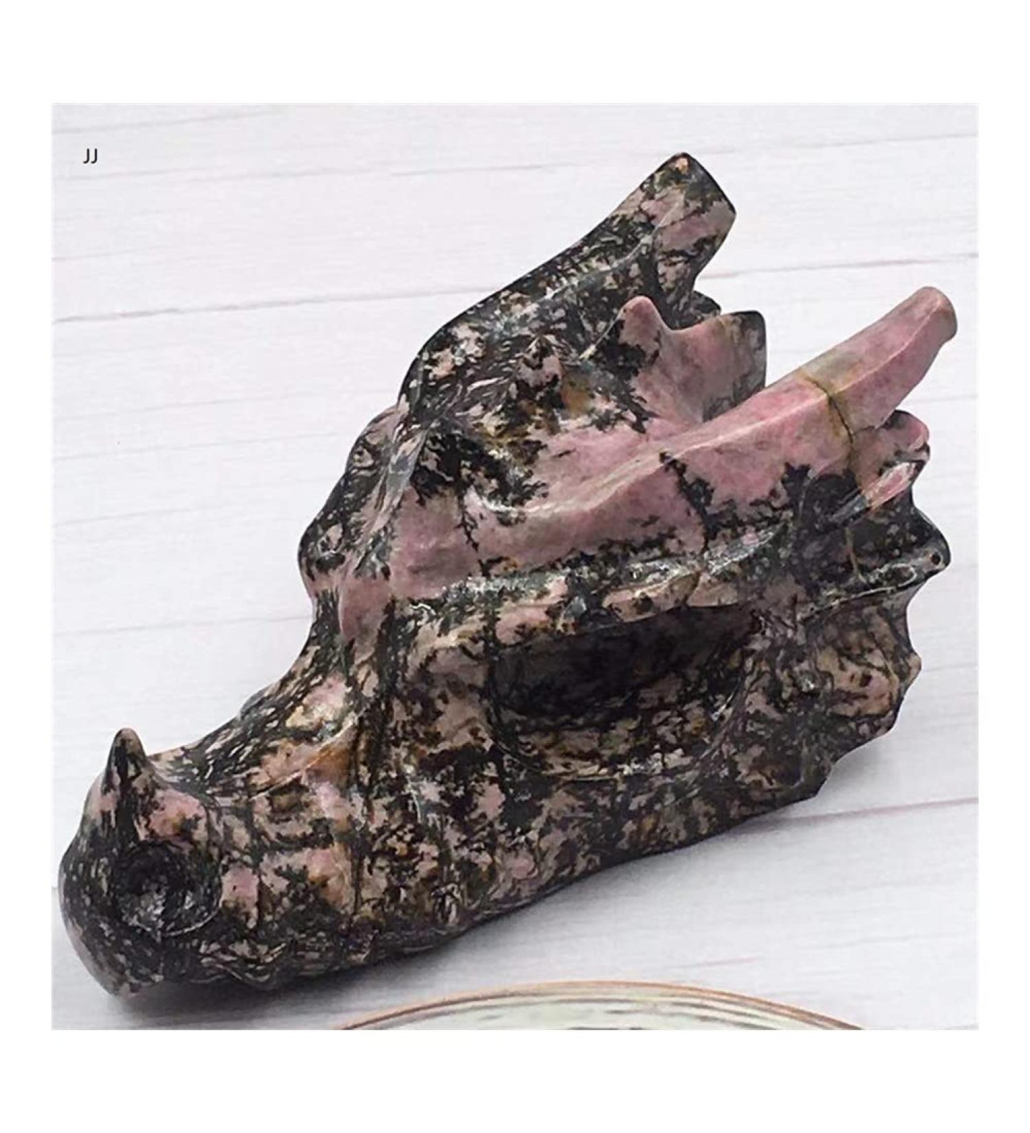 Meditation Home Decor Natural Rhodan Stone keel carvings Dragon Head can do Bonsai Fish Tank Scene as Well as The Role of Evil Spirits Meditation Reiki 550-600g - Buy Online on SooperMarket.com