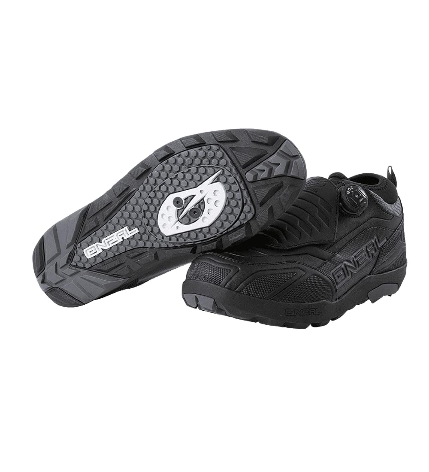 ONeal Loam WP SPD Mountainbike Shoes - Vegan Waterproof Breathable | Unisex MTB Shoes for Men & Women | Black/Gray Size 45 EU - Buy Online on SooperMarket.com