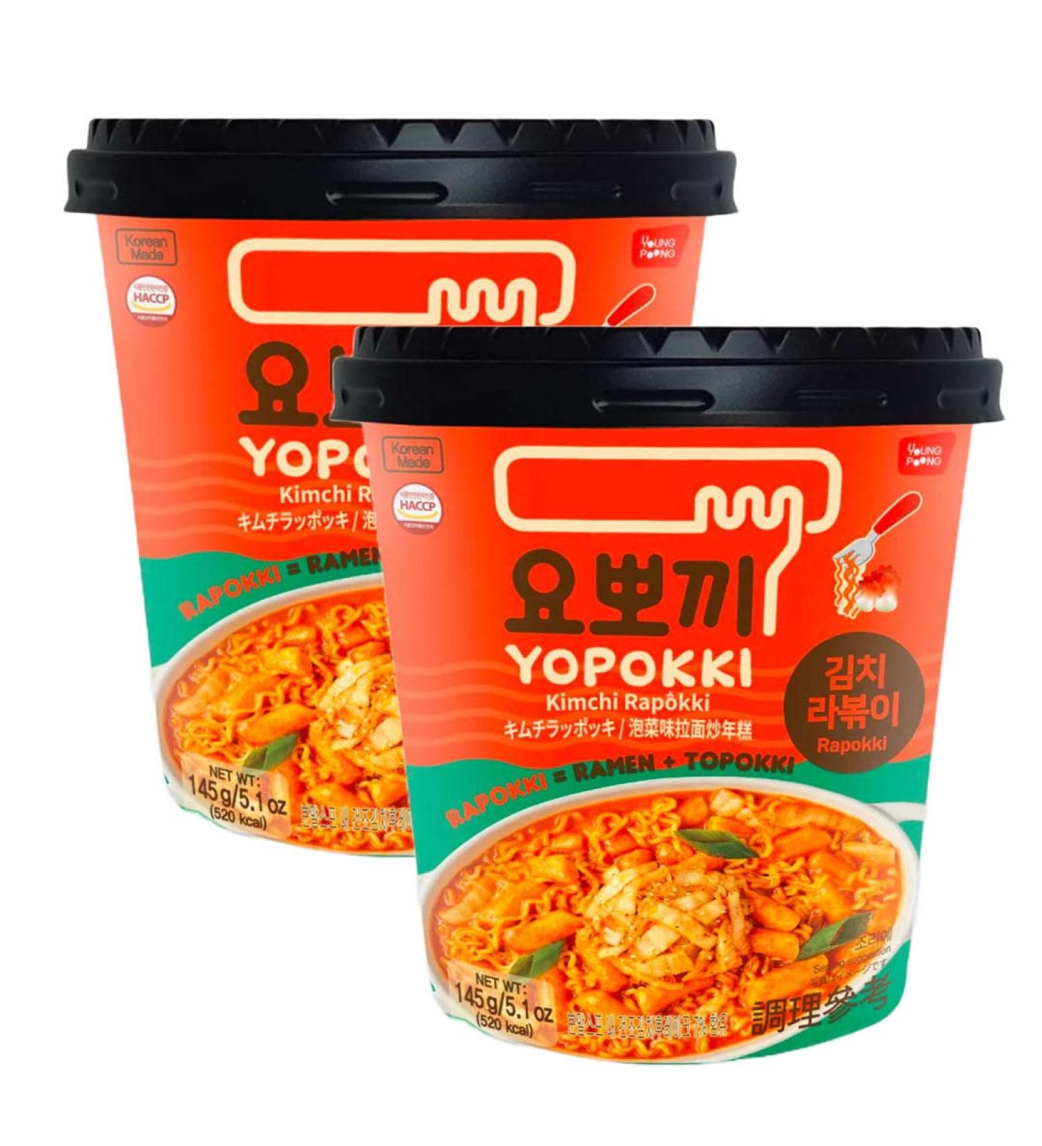 Young Poong Yopokki Cup - Kimchi Cup Rapokki Korean Snack with Ramen & Topokki 145g (Pack of 2) - Buy Online on SooperMarket.com