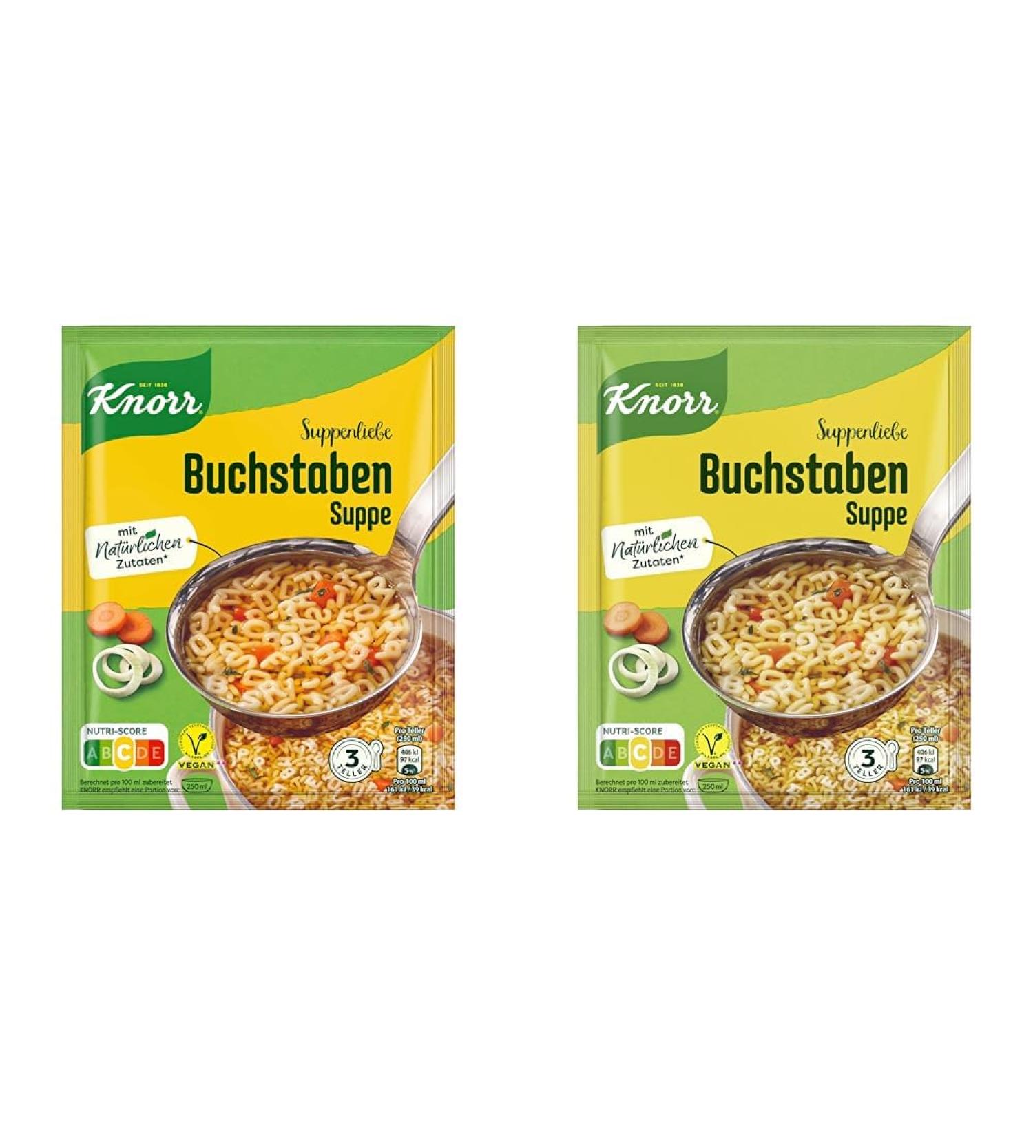 Buy Knorr Love Letter Soup - Delicious Noodle Soup with Natural Ingredients | 3 Plates & 2 Packs of Herbs (82g) | International Shipping Available - Buy Online on SooperMarket.com