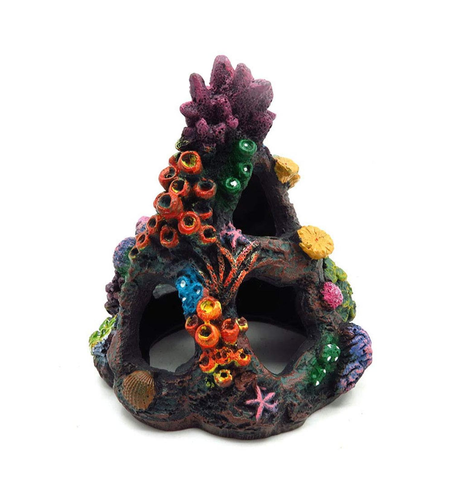 Aihotim Coral Aquarium Reef Decoration - Resin Fish Tank Mountain Cave Ornament for Betta Fish - Buy Online on SooperMarket.com