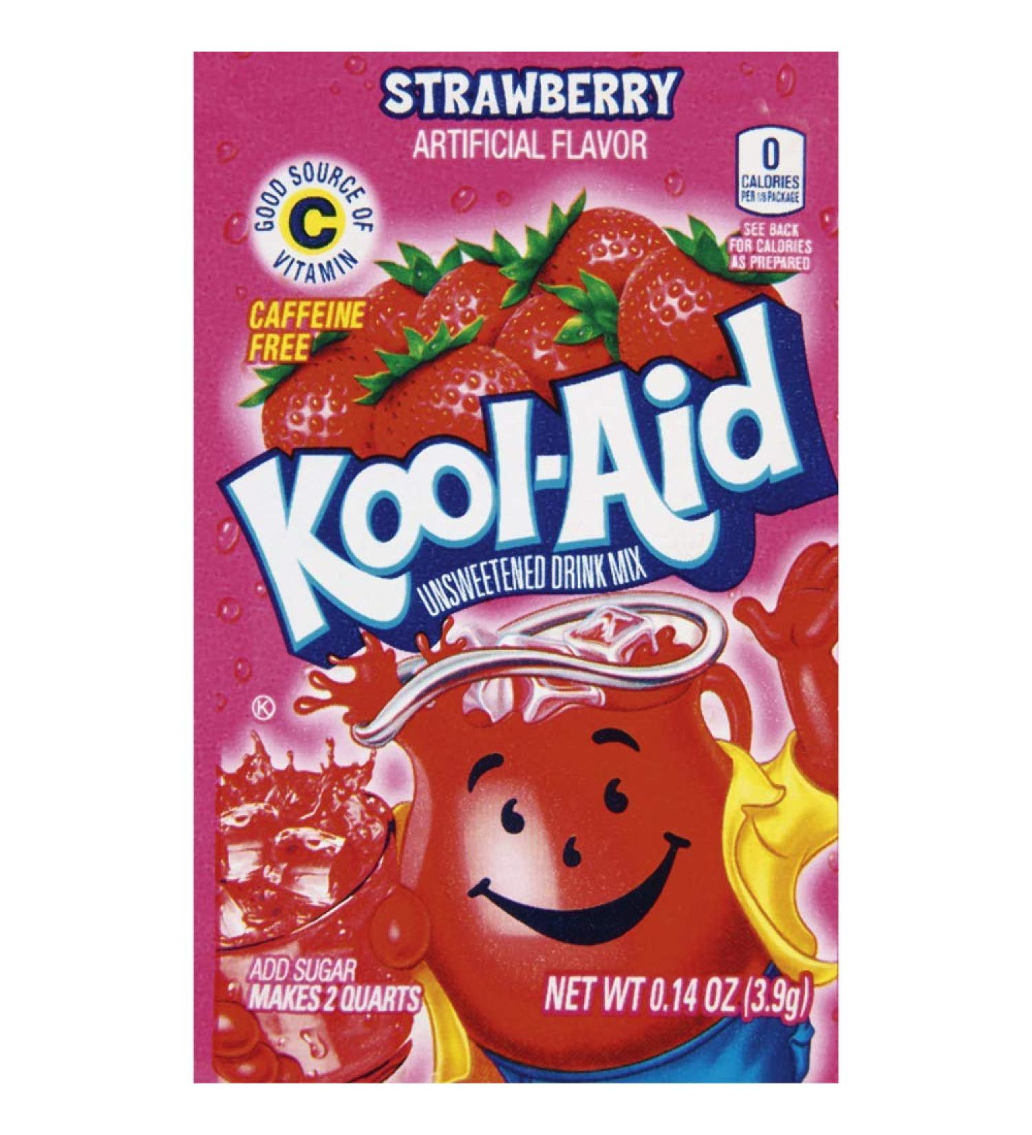 Kool Aid Strawberry Flavoured Unsweetened Drink Mix 3.9g Sachet Strawberry 3.9 g (Pack of 1)