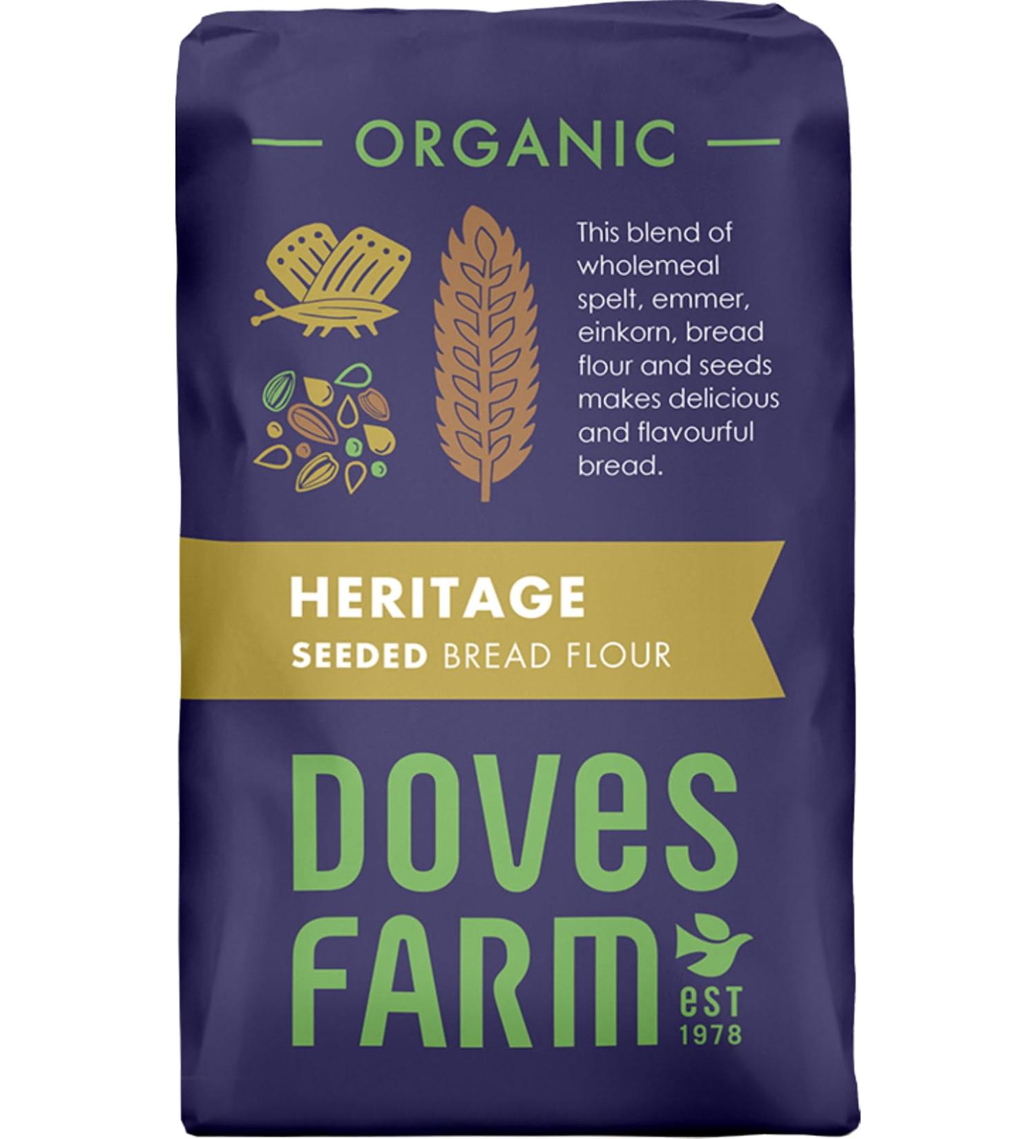 Doves Farm | Organic Heritage Seeded Bread Flour 1kg | Organic Flour Blend with Seed Mix | bread flour and seeds makes delicious and flavourful bread. - Buy Online on SooperMarket.com