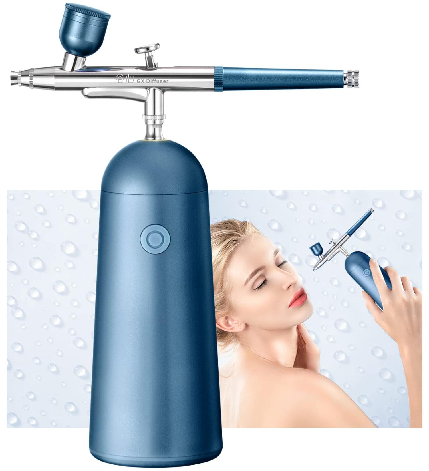 GX Rechargeable Water Shine Skin Boost Airbrush Nano Mist Sprayer - Polar Blue | Portable Serum Toner Facial Mister for Lady's Skin Care - Buy Online on SooperMarket.com