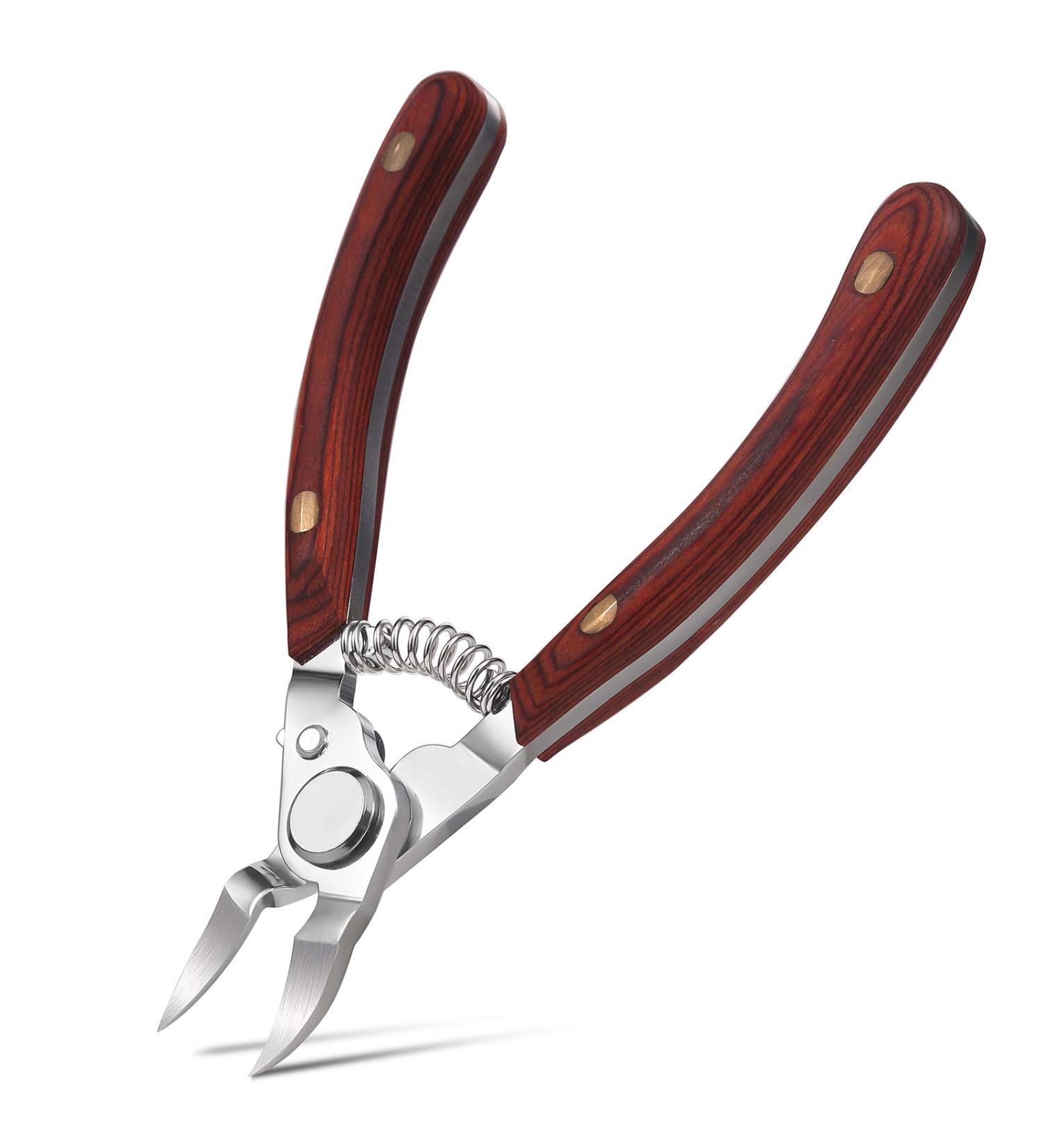 FERYES Professional Wooden Handle Toenail Clipper - Sharp Wide Jaw for Ingrown Thick Nails - Buy Online on SooperMarket.com