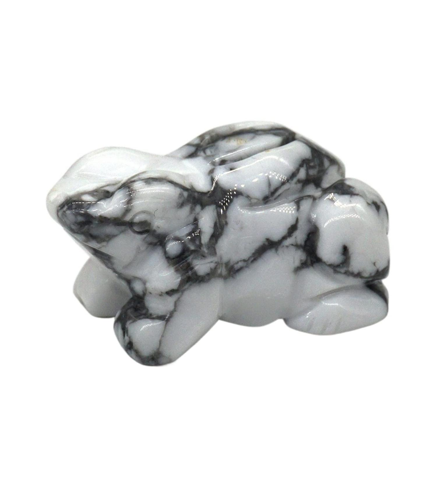 TRUSTTWO 1.5" Frog Statue Natural Gemstone Room Decoration Healing Crystal Animals Figurines Reiki Hand Carved Stones The White Turquoise - Buy Online on SooperMarket.com