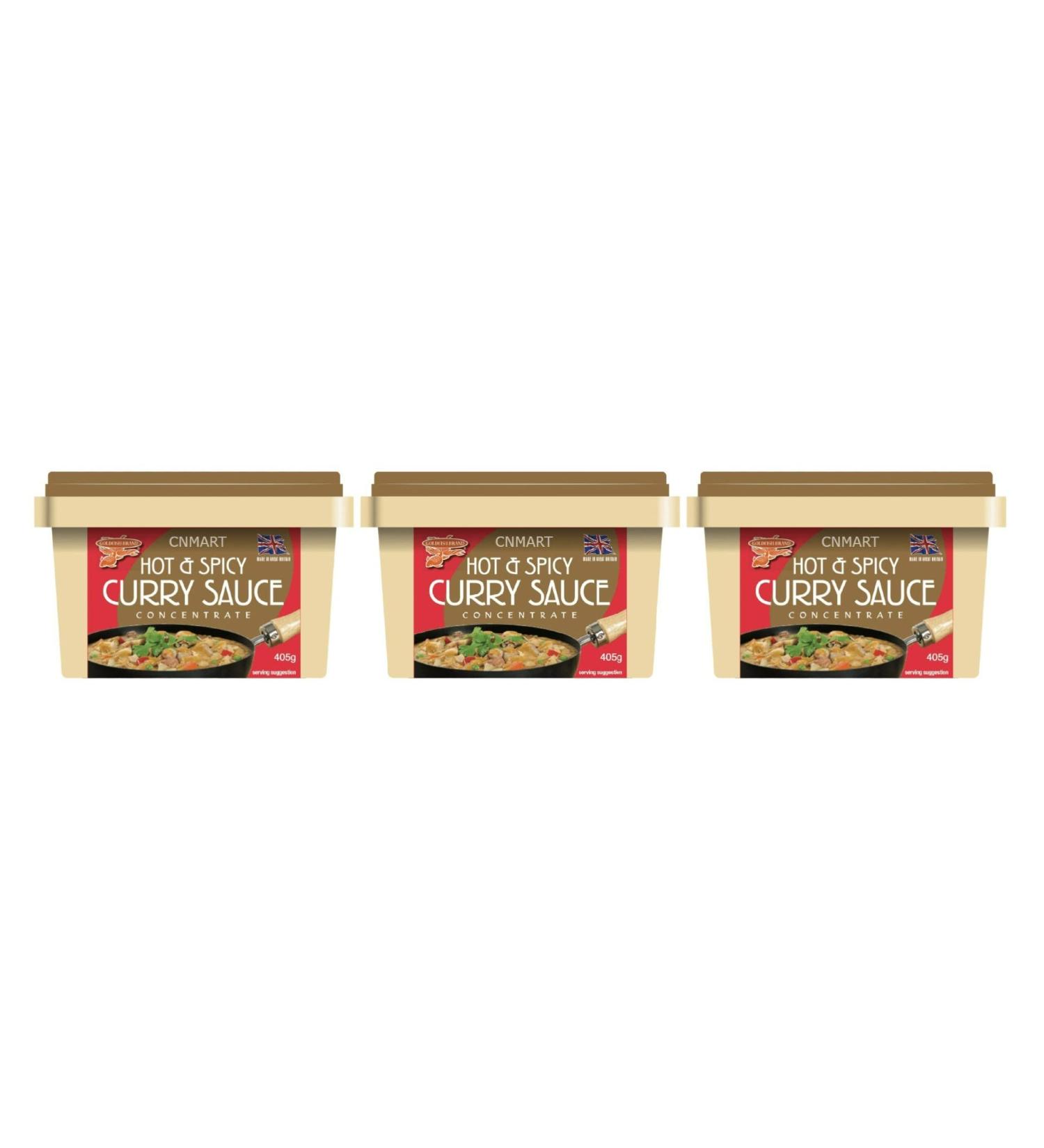 Goldfish Chinese Takeaway Curry Sauce Paste Concentrate 405g Hot and Spicy (Pack of 3) by CNMART - Buy Online on SooperMarket.com