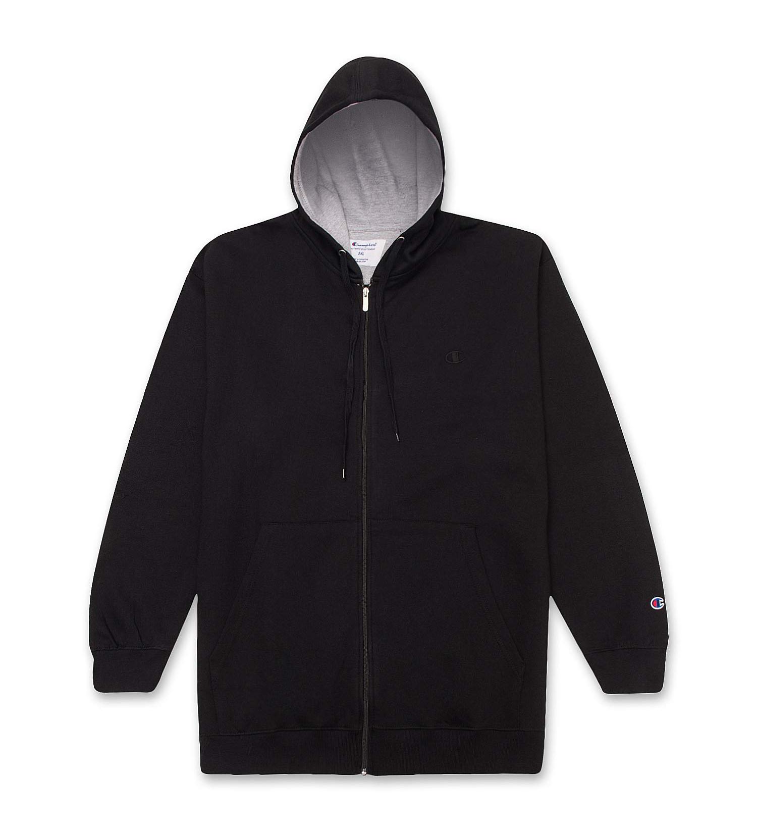 Champion Men's Big and Tall Fleece Zip-Up Hoodie Jacket in Black 2XLT | Shop Now - Buy Online on SooperMarket.com