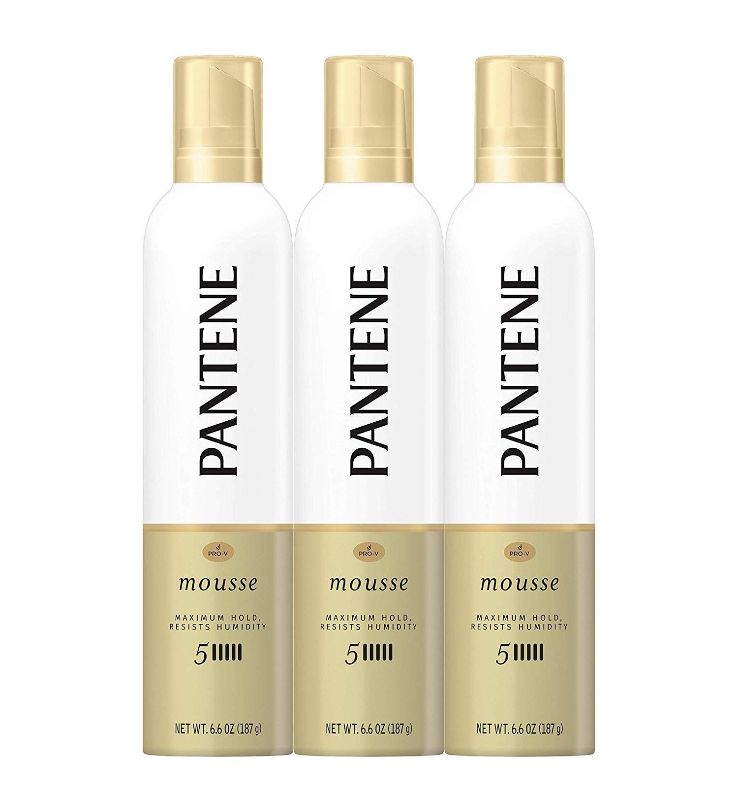 Pantene Mousse Maximum Hold Pro-V Humidity Resistant 6.6 Ounce (Pack of 3) Hair Mousse