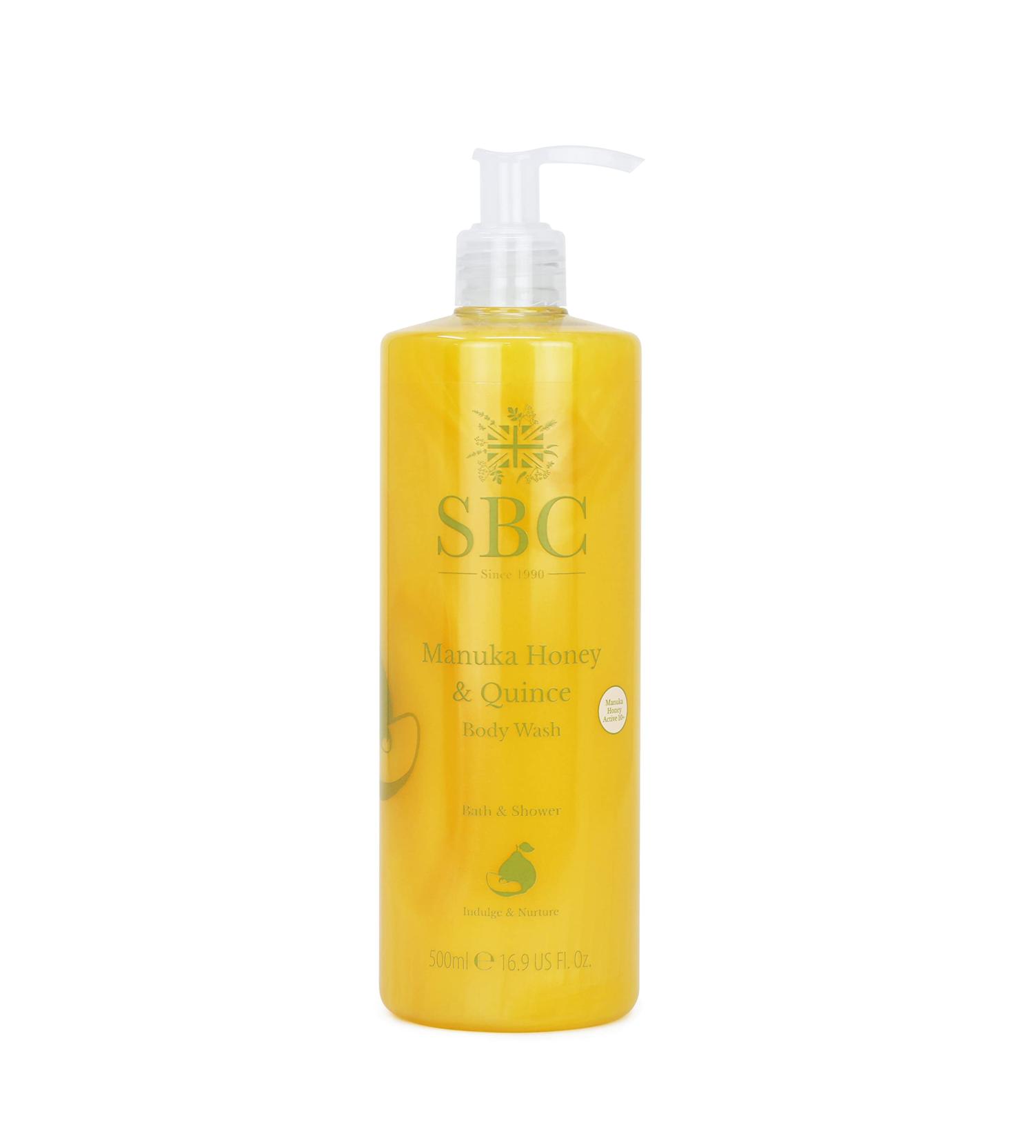 SBC Skincare Manuka Honey & Quince Body Wash - 500ml | Nourishing Shower Cream For All The Family | Body Wash For Dry And Irritated Skin | SLS And Soap Free - Buy Online on SooperMarket.com