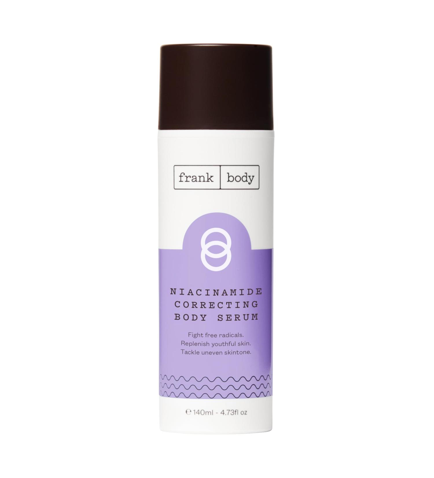 frank body Niacinamide Correcting Body Serum | Vegan Anti-Aging Moisturizer | Tackles Uneven Skin with Superfood Berry & Green Tea | 4.43 fl oz - Buy Online on SooperMarket.com