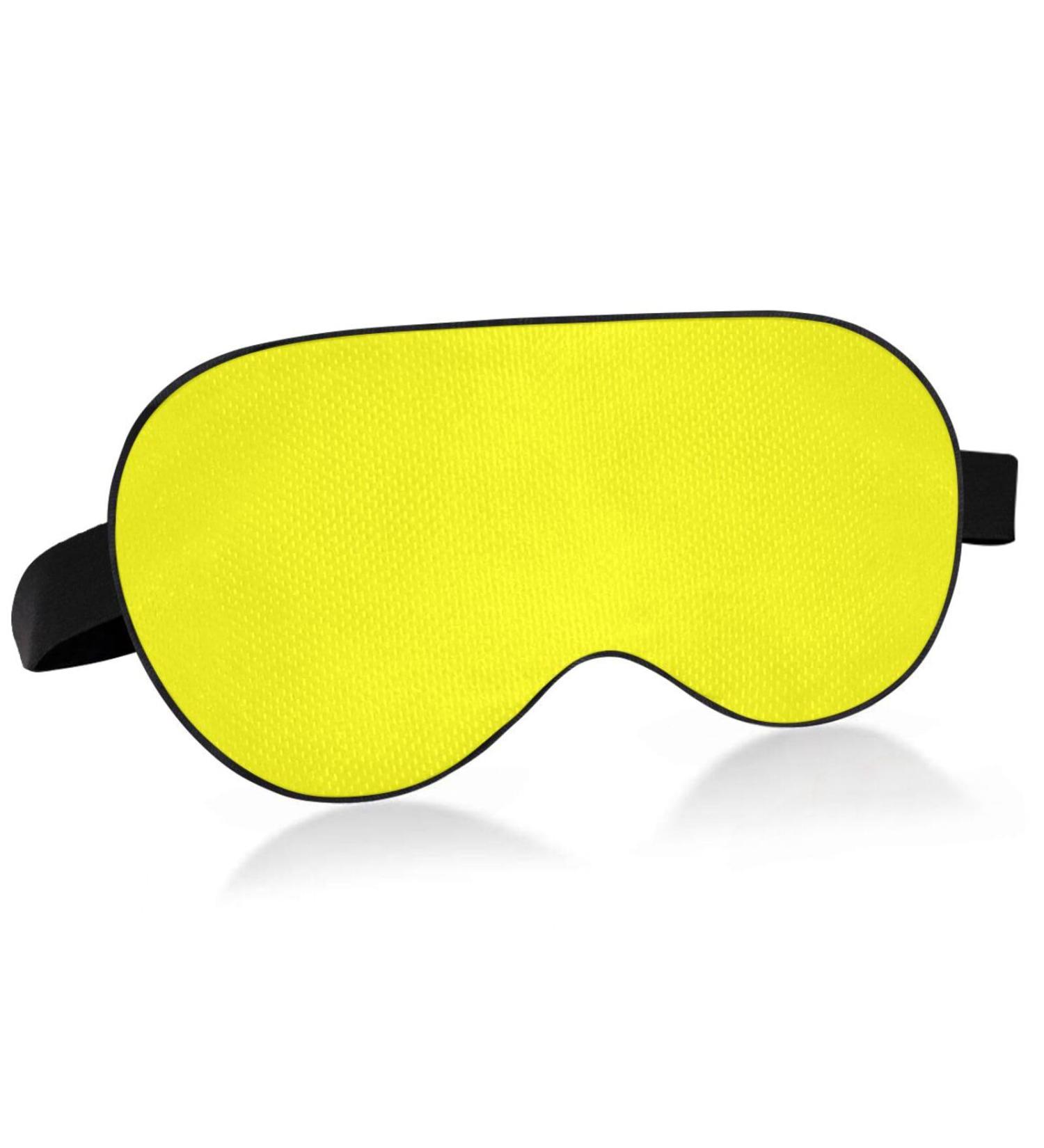 Adjustable Light Blocking Eye Mask for Men and Women - Ideal for Travel, Yoga, Meditation, and Deep Sleep - Breathable and Comfortable - Pure Yellow - Buy Online on SooperMarket.com