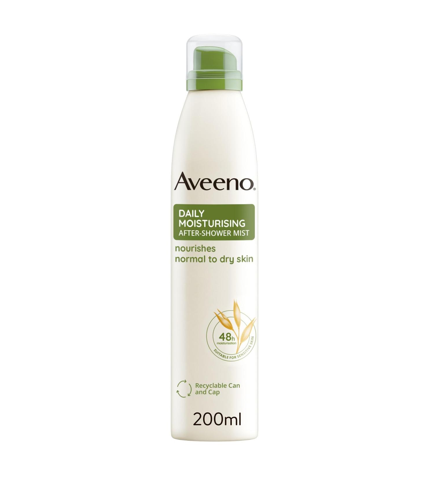 Aveeno Daily Moisturising After-Shower Mist - Sensitive Skin - Non-Greasy Formula - 48h Moisture Lock - 200ml - Buy Online on SooperMarket.com