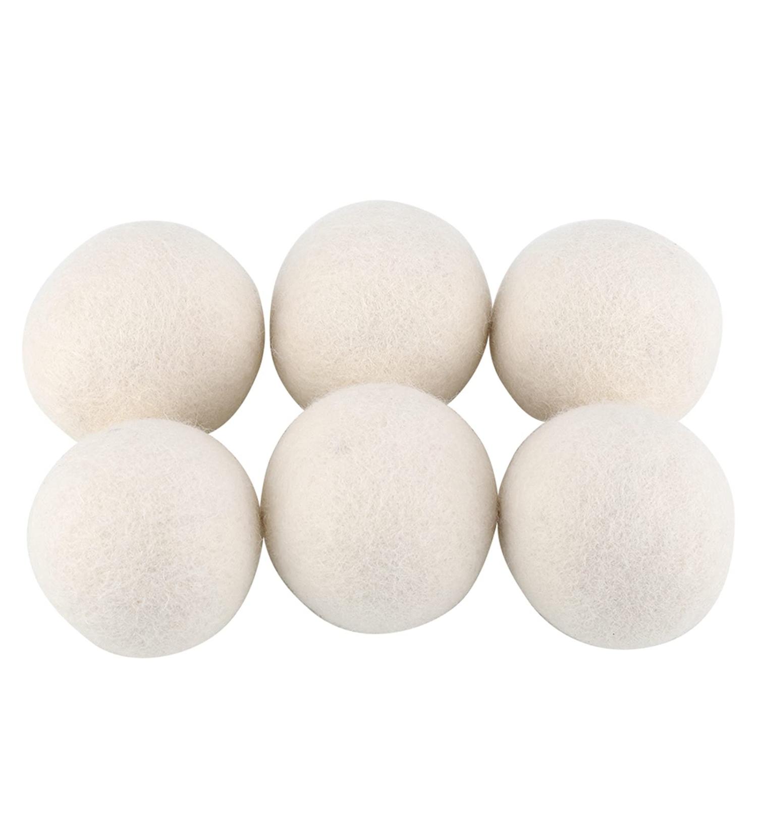 Buy 6Pcs Wool Dryer Balls - Eco-Friendly Reusable Laundry Solution to Reduce Wrinkles & Drying Time - Buy Online on SooperMarket.com