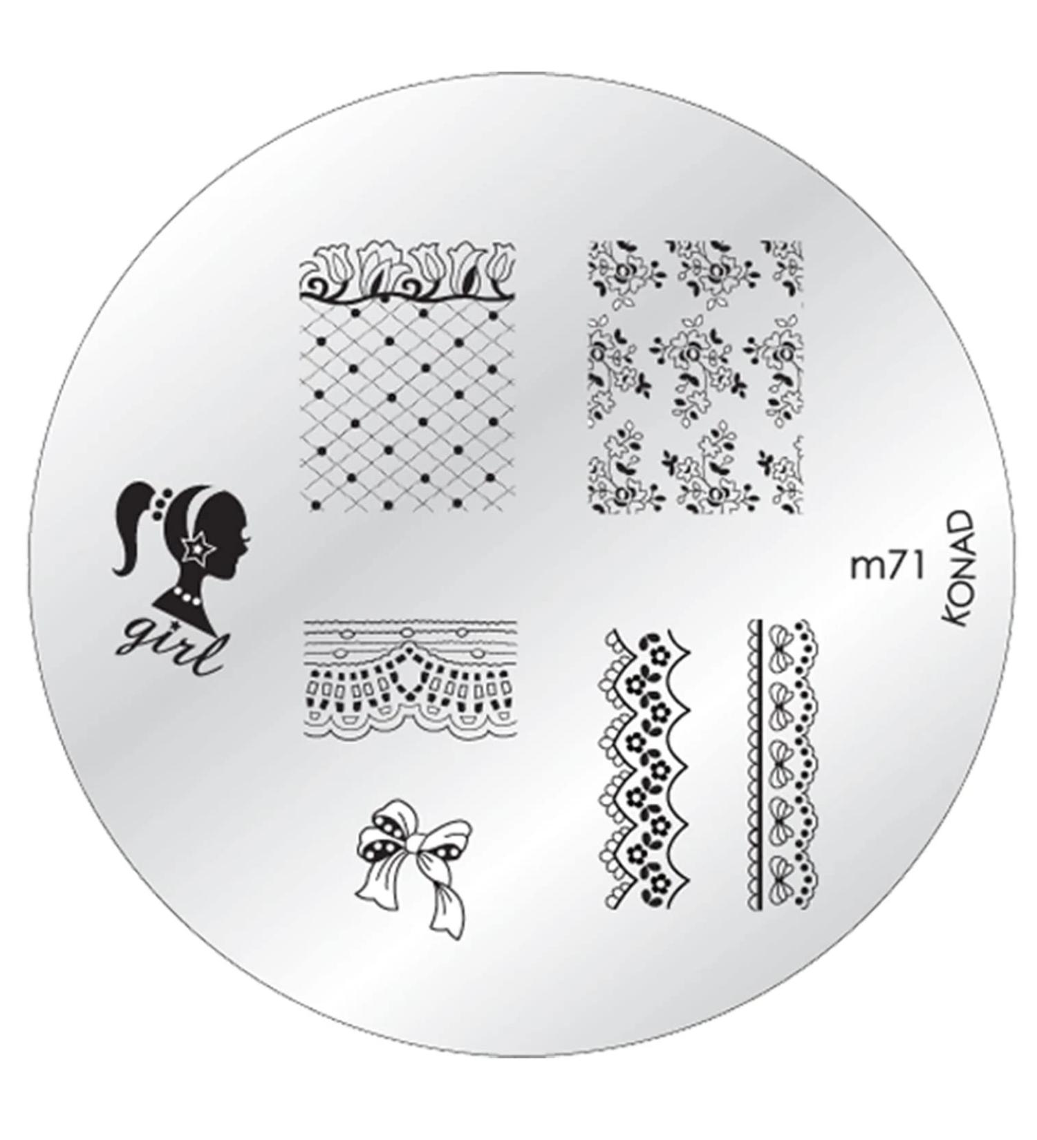 Konad stencil stamping stamping stencil M71