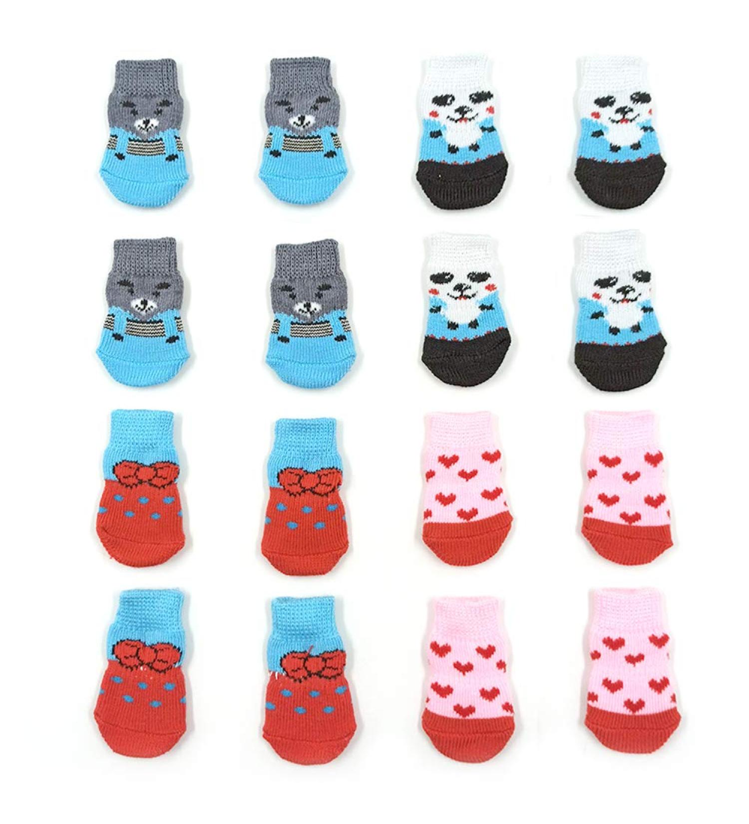 Betinyar Anti-Slip Dog & Cat Socks - 4 Pairs | Paw Protector for Indoor Hardwood Floors - Buy Online on SooperMarket.com