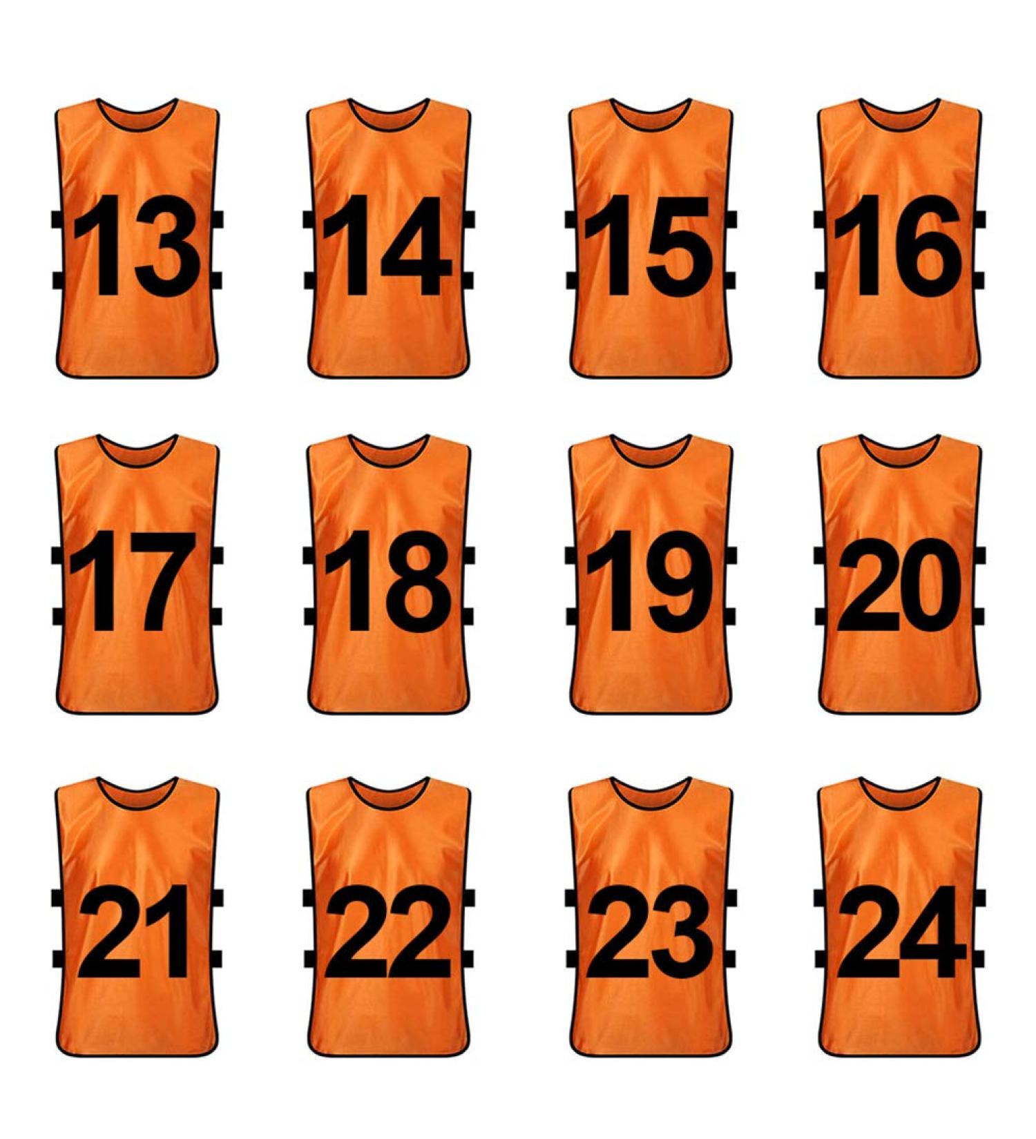 Toptie 12 Numbered Training Vests (#13-24) Soccer Pinnies - Set of 12 - Buy Online on SooperMarket.com