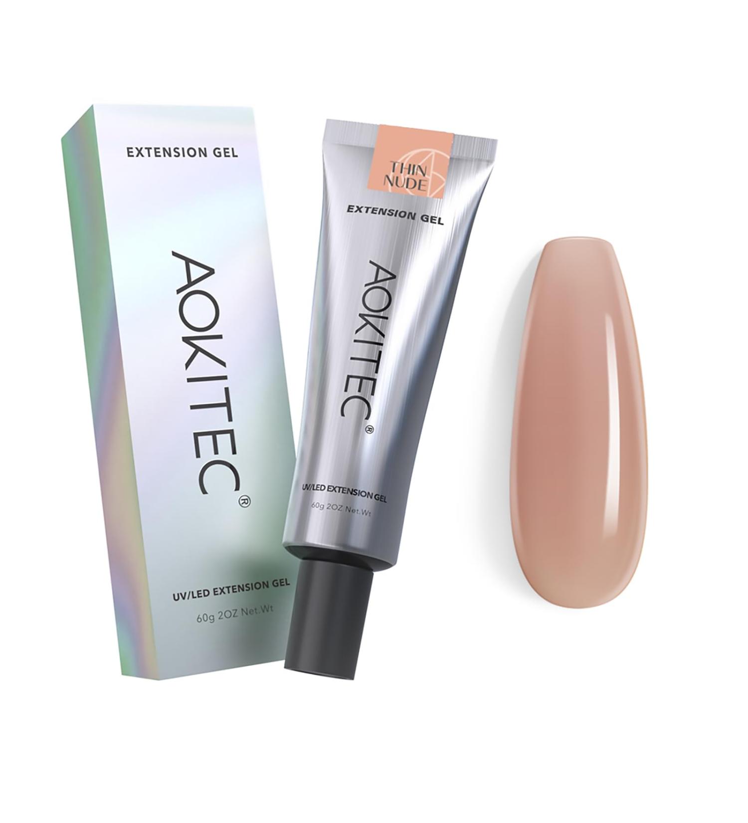 Aokitec 60ml Nail Extension Gel - UV Polish for Salon DIY | Thin Naked Acrylic False Nail Assembly Gel - Buy Online on SooperMarket.com
