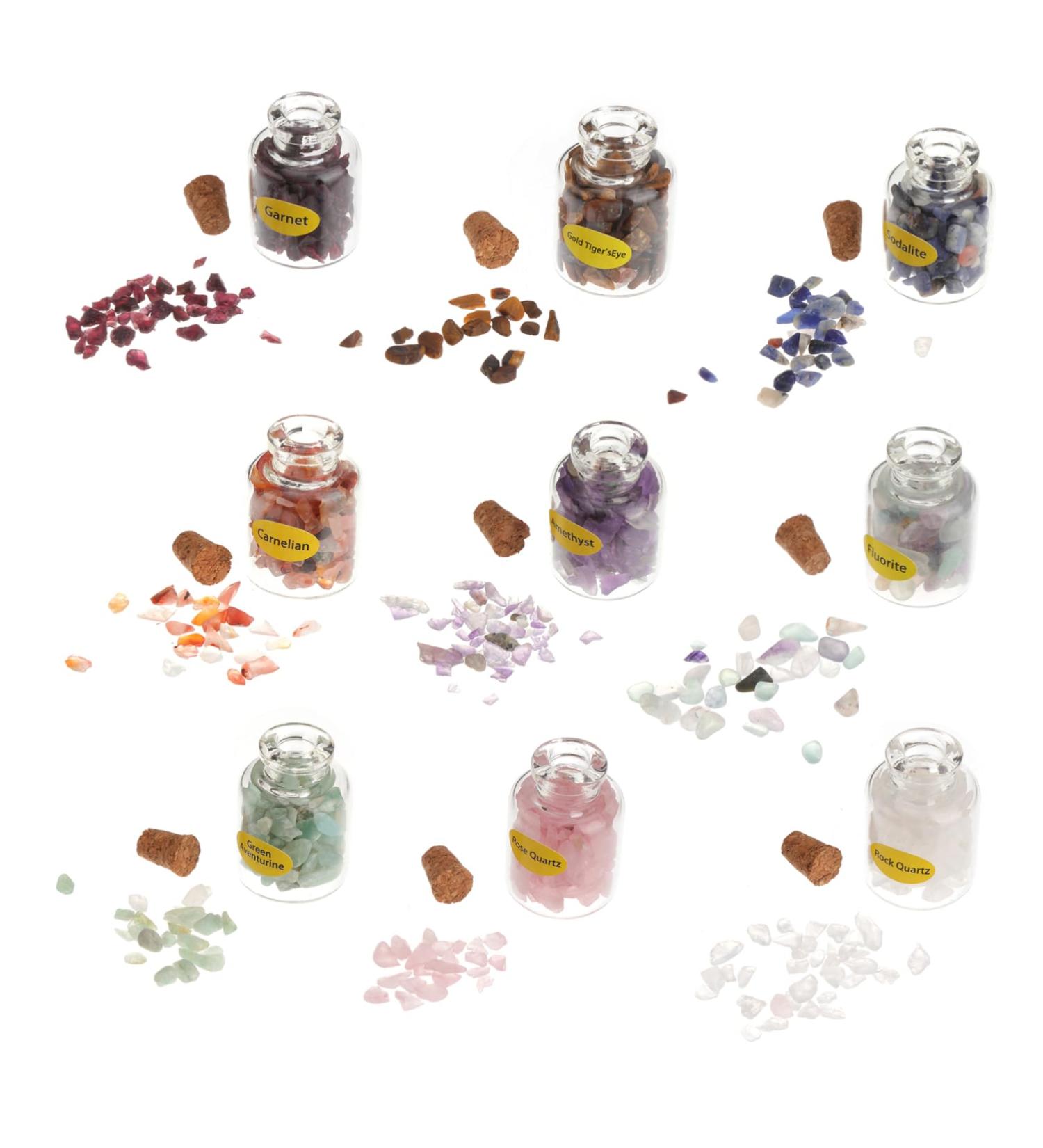 Hemoton 9pcs Tumble Chips Quartz Gem Chip Tumble Stones Mixed Gemstone Bottles Wishing Bottle Gem Bottle Ore As Shown 9PCS - Buy Online on SooperMarket.com