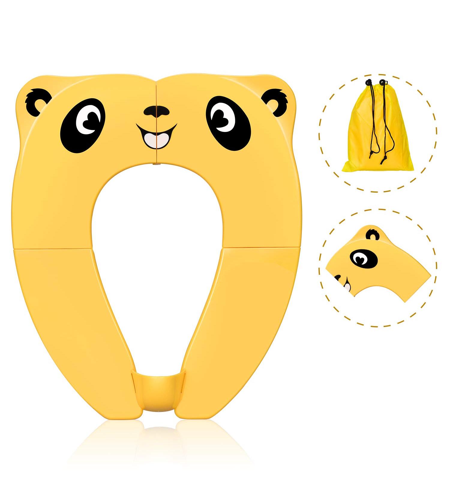 Kids Travel Potty Seat Cover - Non-Slip Foldable Toilet Pad with Carry Bag & Splash Guard - Buy Online on SooperMarket.com