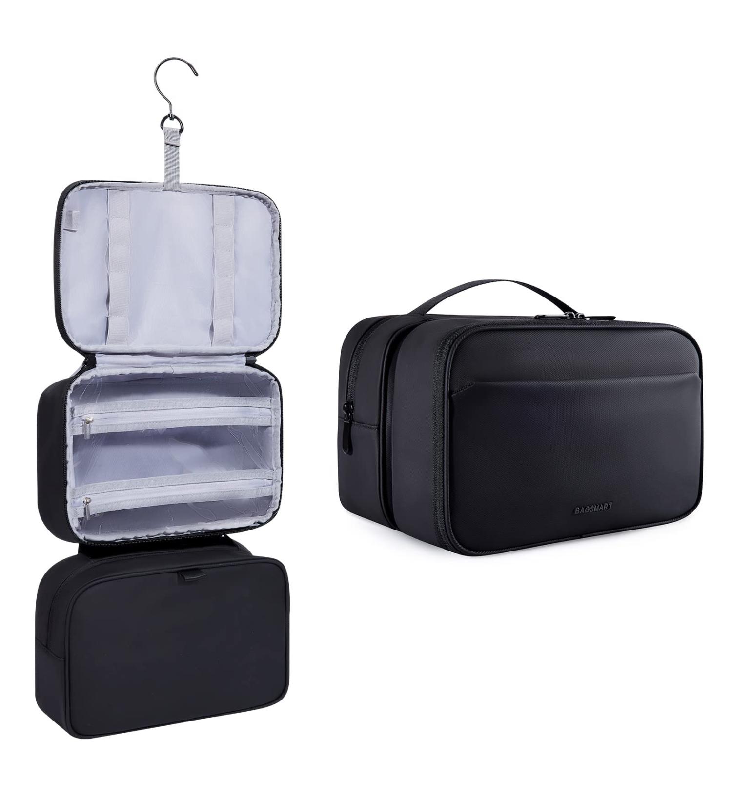 BAGSMART Men's Hanging Travel Toiletry Organizer Large Dopp Kit - Water Resistant Shaving Bag for Toiletries - Black - Buy Online on SooperMarket.com