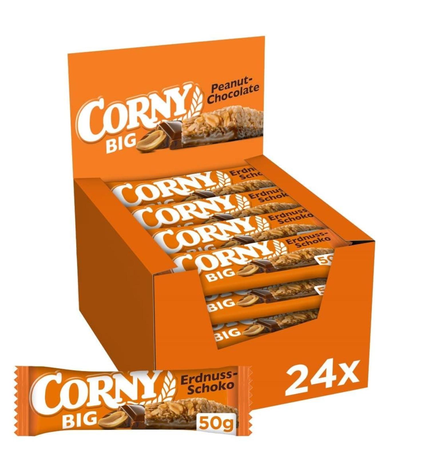 Cereal Bar Corny BIG Peanut-Chocolate - 24 Pack (50g Each) | Delicious Peanut & Chocolate Snack for Healthy Energy - Buy Online on SooperMarket.com
