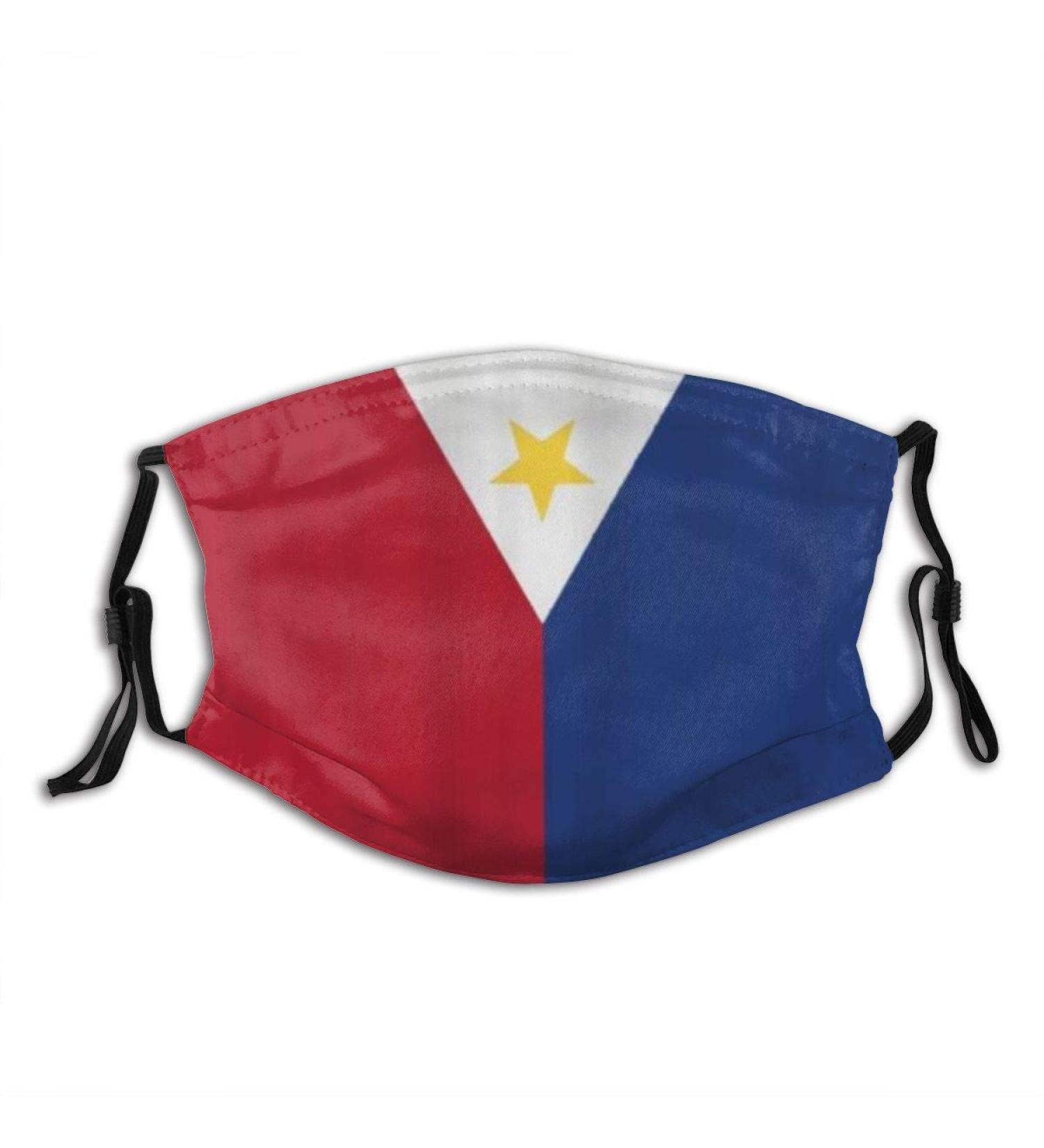 Flag of The Philippines Pattern Digital Print Cotton Washable Nose Wired Face Cover Filter Pocket Wide Cover with Filter - Buy Online on SooperMarket.com