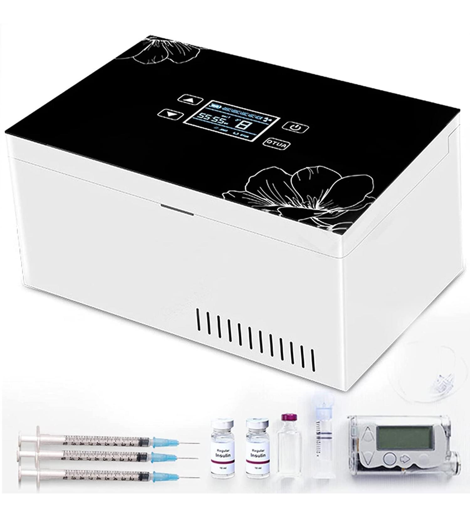 Insulin Cooler a Portable Insulin Cool Box for Medicines Mini Smart Electric Refrigerator Cooler Bag Thermostat Below 2 C- 25 C 1*Battery 1battery - Buy Online on SooperMarket.com