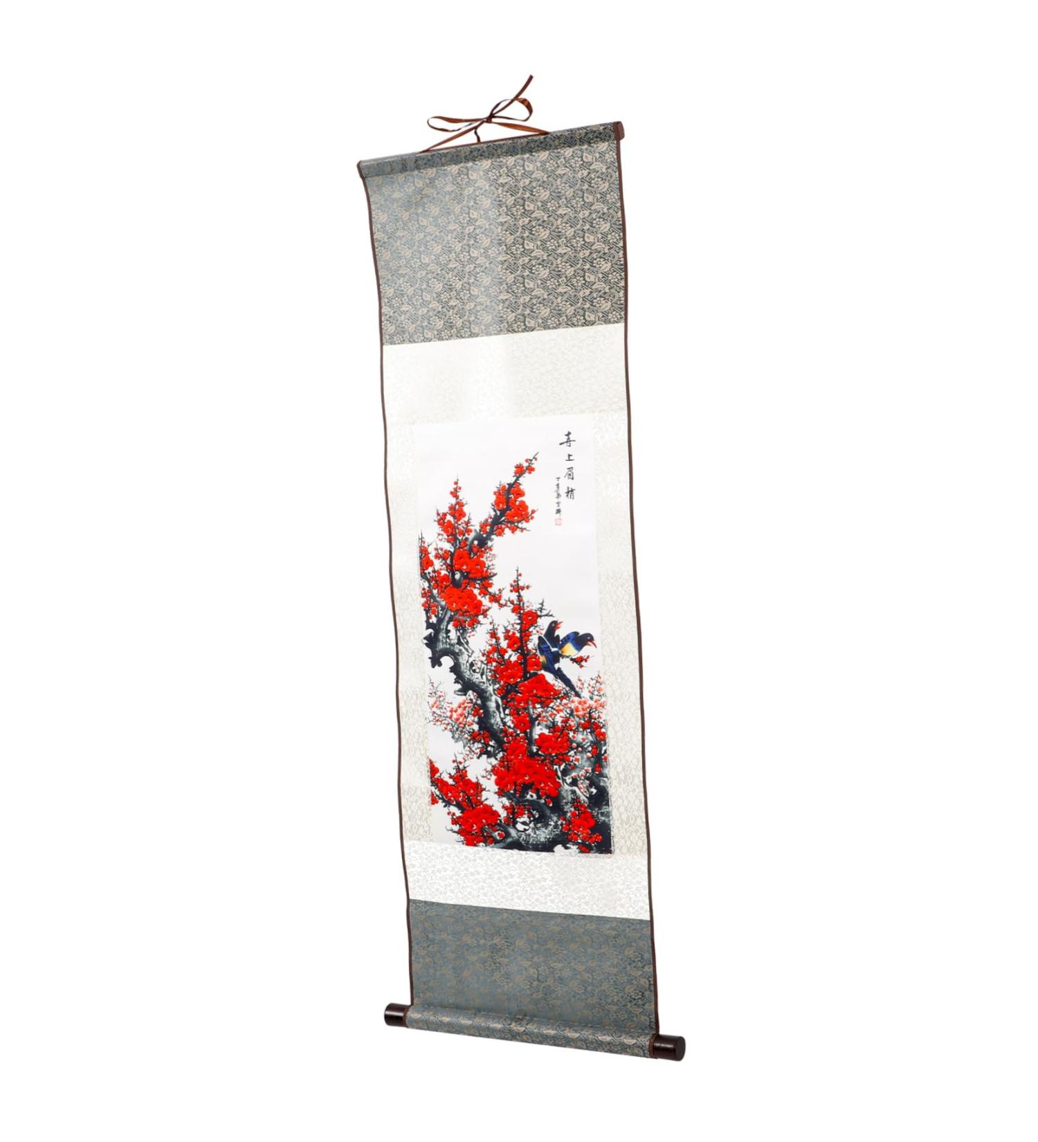 Cabilock Silk Chinese Painting Home Decor Chinese Wall Hanging Scroll Wall Art Wooden Office Household China - Buy Online on SooperMarket.com
