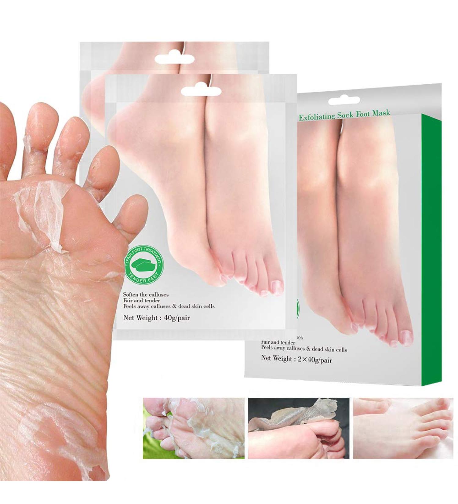 BOMPOW Olive Scented Foot Peel Socks - Soft Baby Feet in 3-7 Days - 2 Pairs - Buy Online on SooperMarket.com