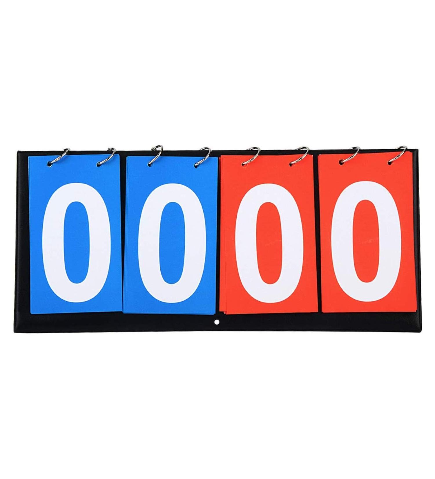 LIUSM 4-Digital Portable Table Top Scoreboard Flipper, Multi Sports Score Flip Scoreboard Score Keeper