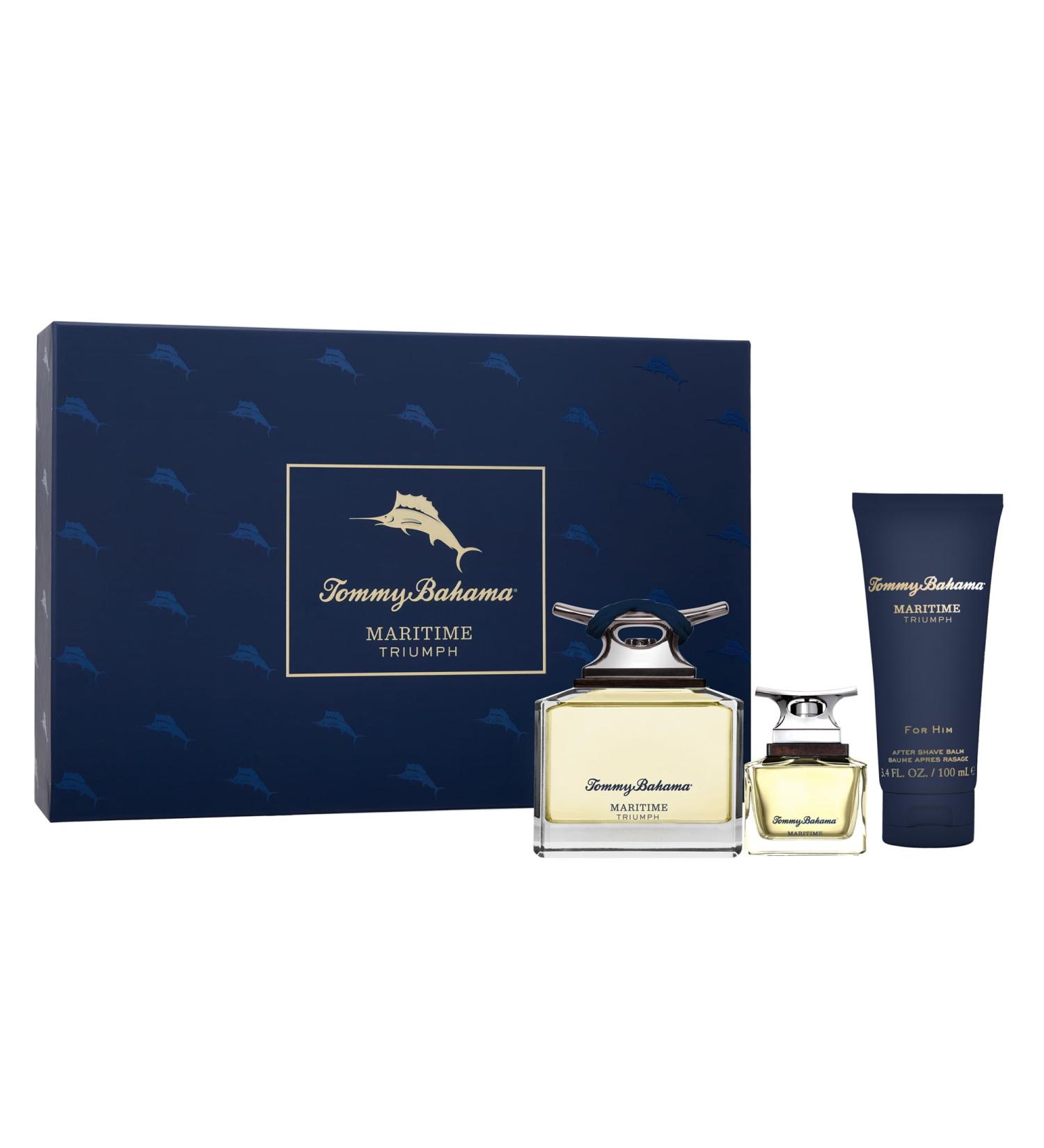 Tommy Bahama Maritime Triumph Eau de Cologne for Men Notes of Violet Cedar Cashmere Spicy & Masculine Scent 3 PC Gift Set - Buy Online on SooperMarket.com