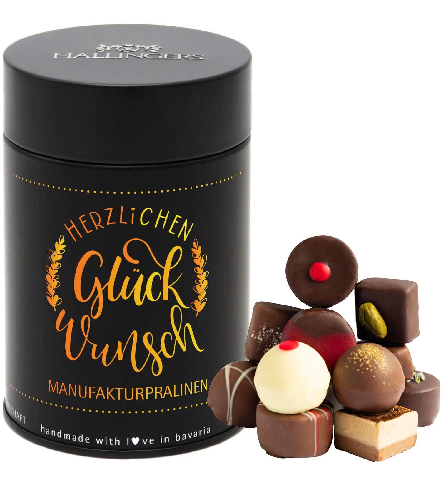 Hallinger's Handmade Pralines - Alcohol-Free Cocoa Chocolate Gift Can | Perfect Mother's Day & Father's Day Ideas | 150g Gourmet Chocolates - Buy Online on SooperMarket.com