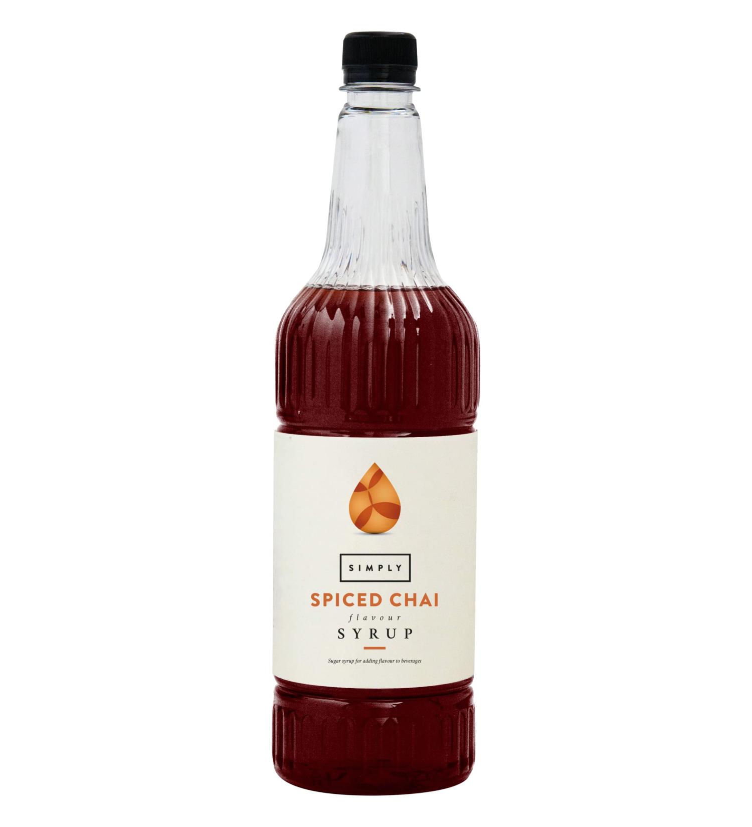 Simply Spiced Chai Syrup Vegan & Nut Free Flavoured Syrup for Coffee Cocktails & Baking (1 Litre) - Buy Online on SooperMarket.com