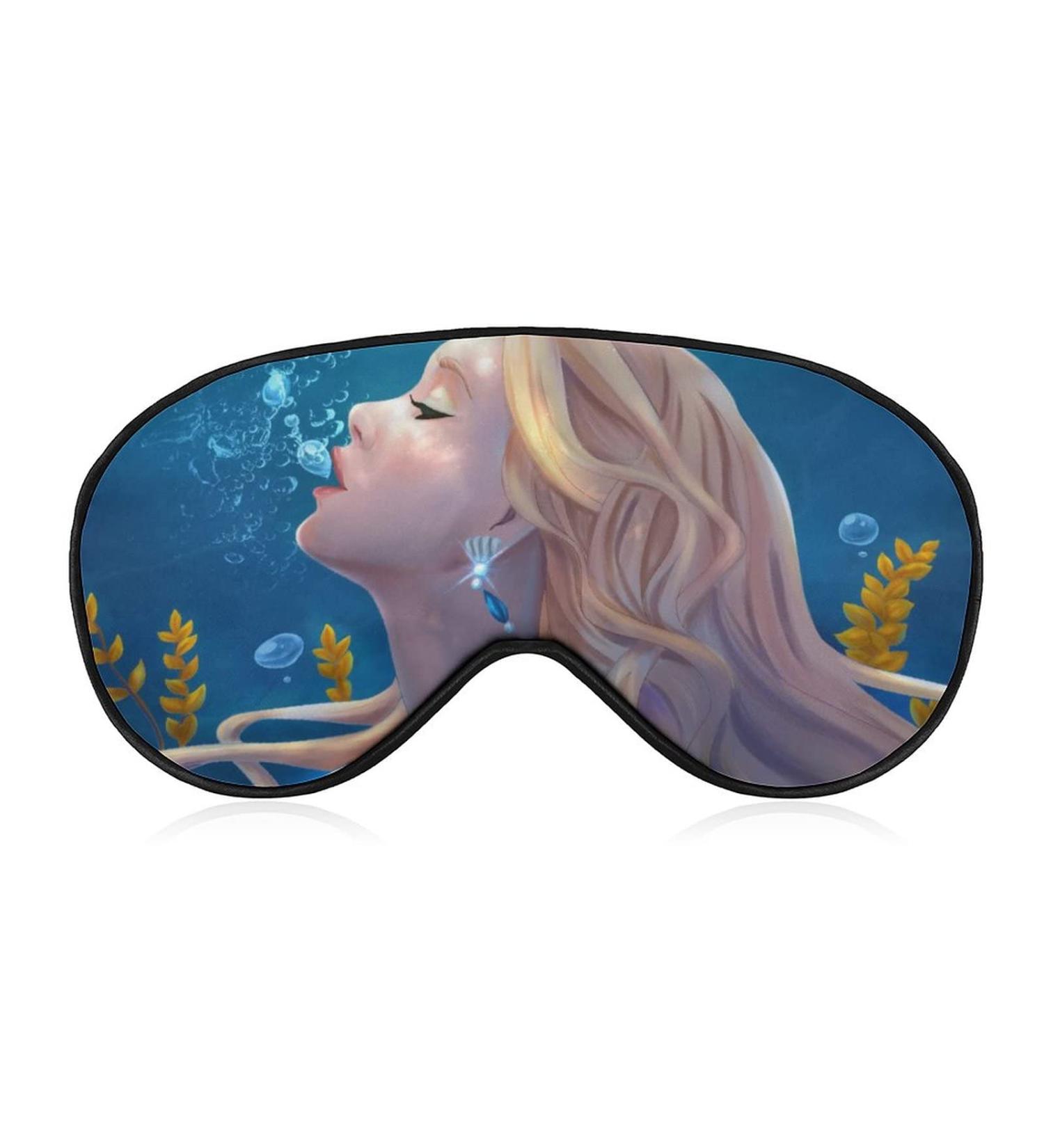 LynaRei Mermaid Sleeping Mask - Girl Under Water Sleep Eye Mask with Adjustable Strap for Blocking Out Light | Soft Blindfold for a Restful Sleep - Buy Online on SooperMarket.com