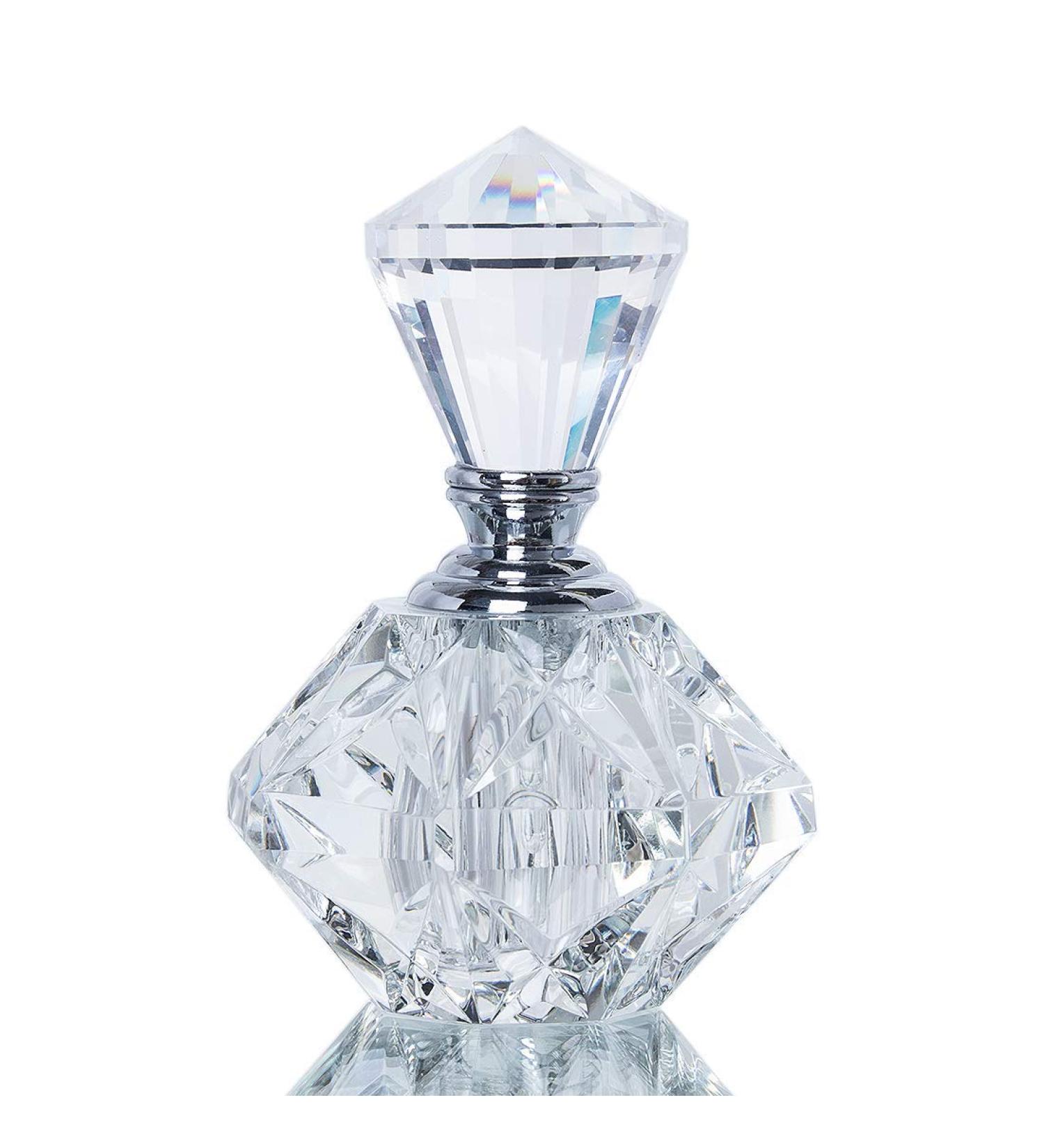 H&D Clear Art Carved Crystal Mini Refillable Perfume Bottle - 5ml (Set of 3) - Elegant Travel Size Fragrance Containers - Perfect Gift Idea - Buy Online on SooperMarket.com