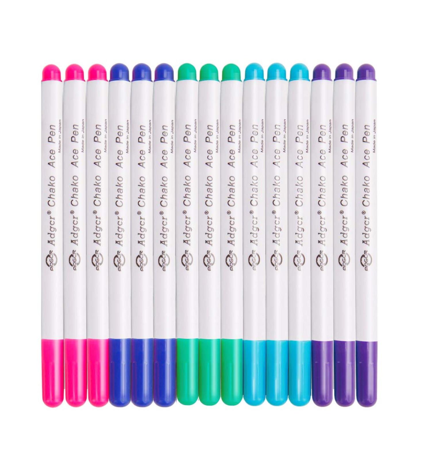 YsesoAi 15-Count Fabric Marker Pen Set for Sewing - 5 Color Disappearing Ink Tailor's Chalk Gel Pens - Sewing Tools Kit (3Pcs Each Color) - Buy Online on SooperMarket.com