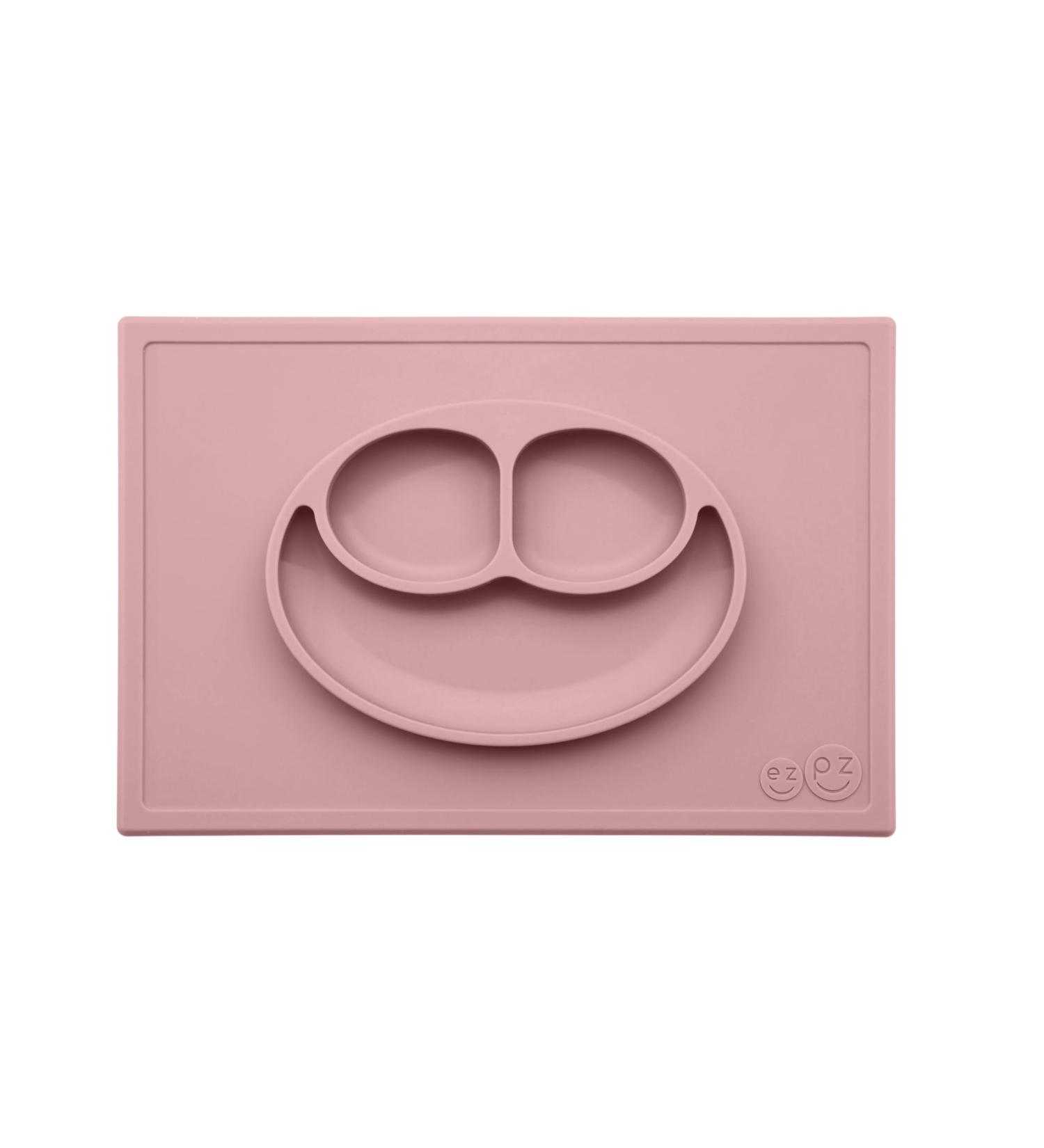 ezpz Happy Mat (Blush) - Silicone Suction Plate for Toddlers - Divided, Dishwasher Safe - 24 months - Buy Online on SooperMarket.com