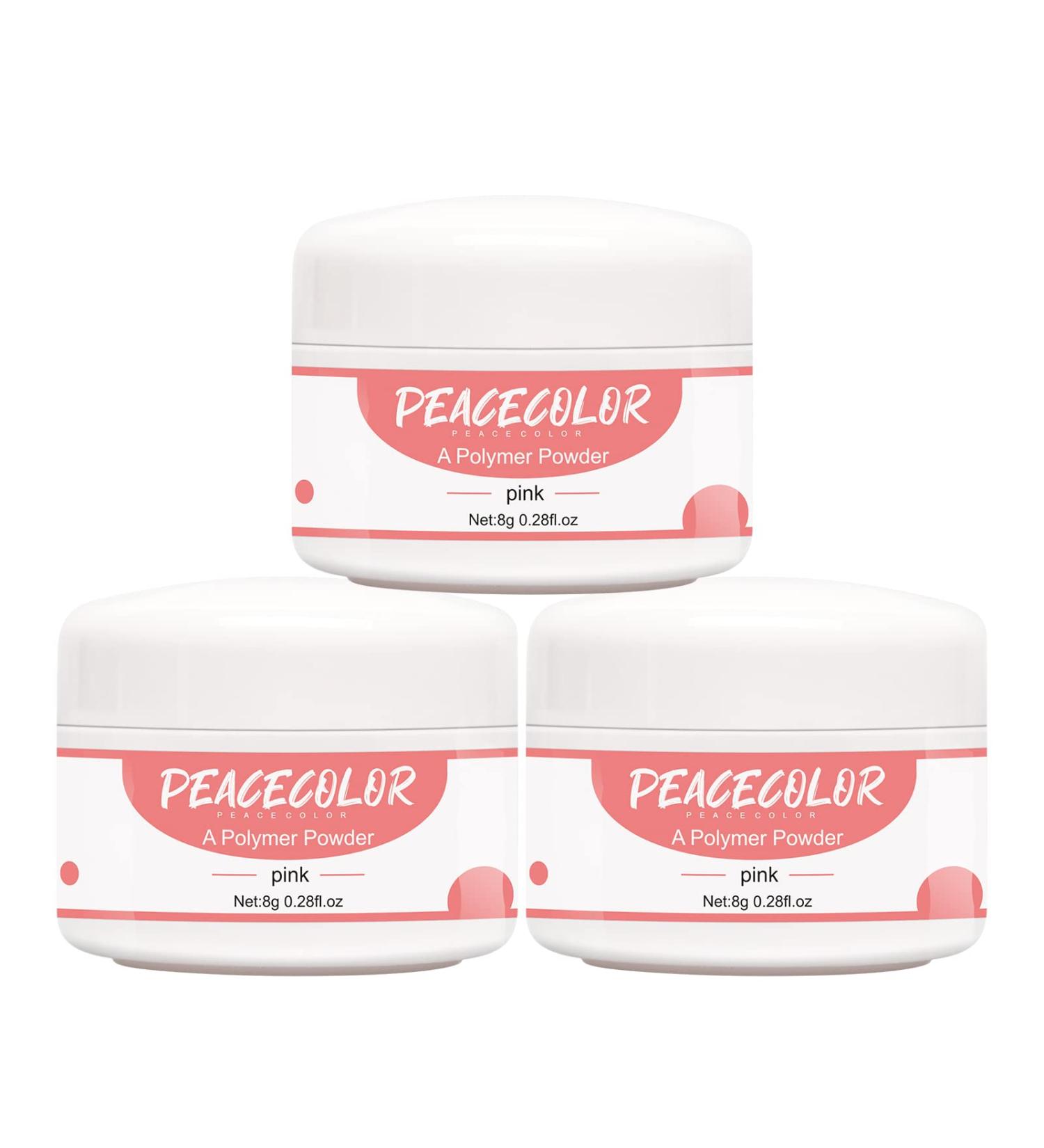 PEACECOLOR 8G 3PCS Pink Acrylic Powder Set Acrylic Nail Kit Professional Acrylic Nail Powder Polymer for Acrylic Nail Extension Carving No Nail Lamp Needed Home Salon DIY Nail Art Use color 170 - Buy Online on SooperMarket.com