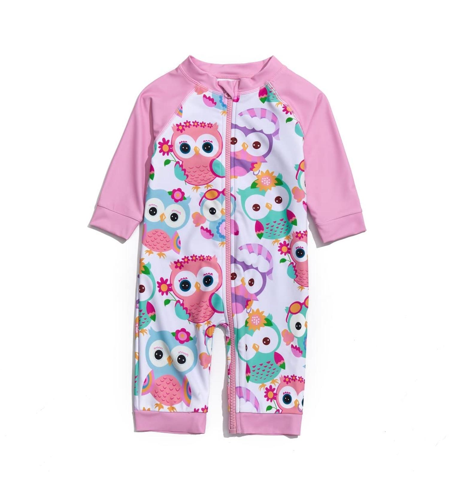 Bonverano Baby Girls Swimsuit - Owl Print One Piece with UPF 50+ Sun Protection | 9-12 Months - Buy Online on SooperMarket.com