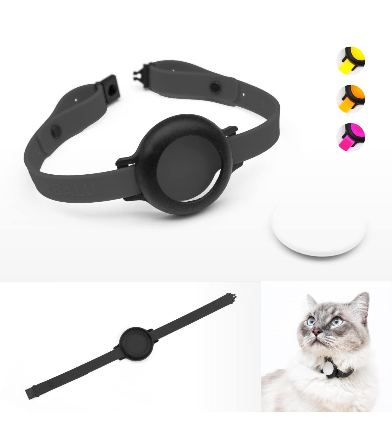 Lucybalu NEMO Cat Neck Band for AirTag | Premium Silicone Collar - Safe Light & Comfortable | Apple AirTag Compatible Cat Tracker - Black - Buy Online on SooperMarket.com