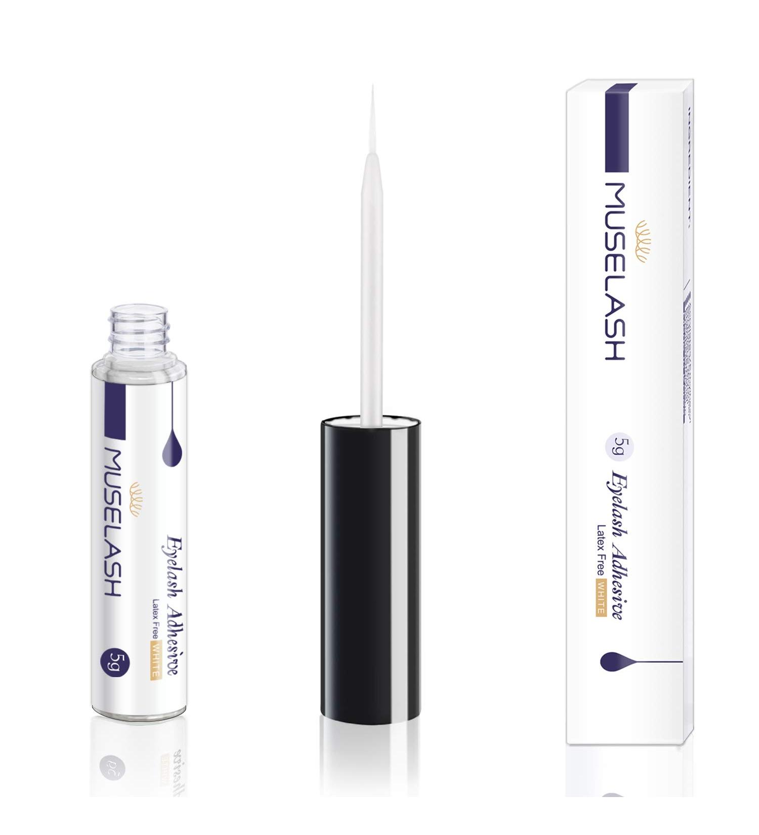 MUSELASH Latex-Free Clear Waterproof False Eyelashes Glue - 5g | Super Hold Adhesive for Mink Strip Lashes - Buy Online on SooperMarket.com