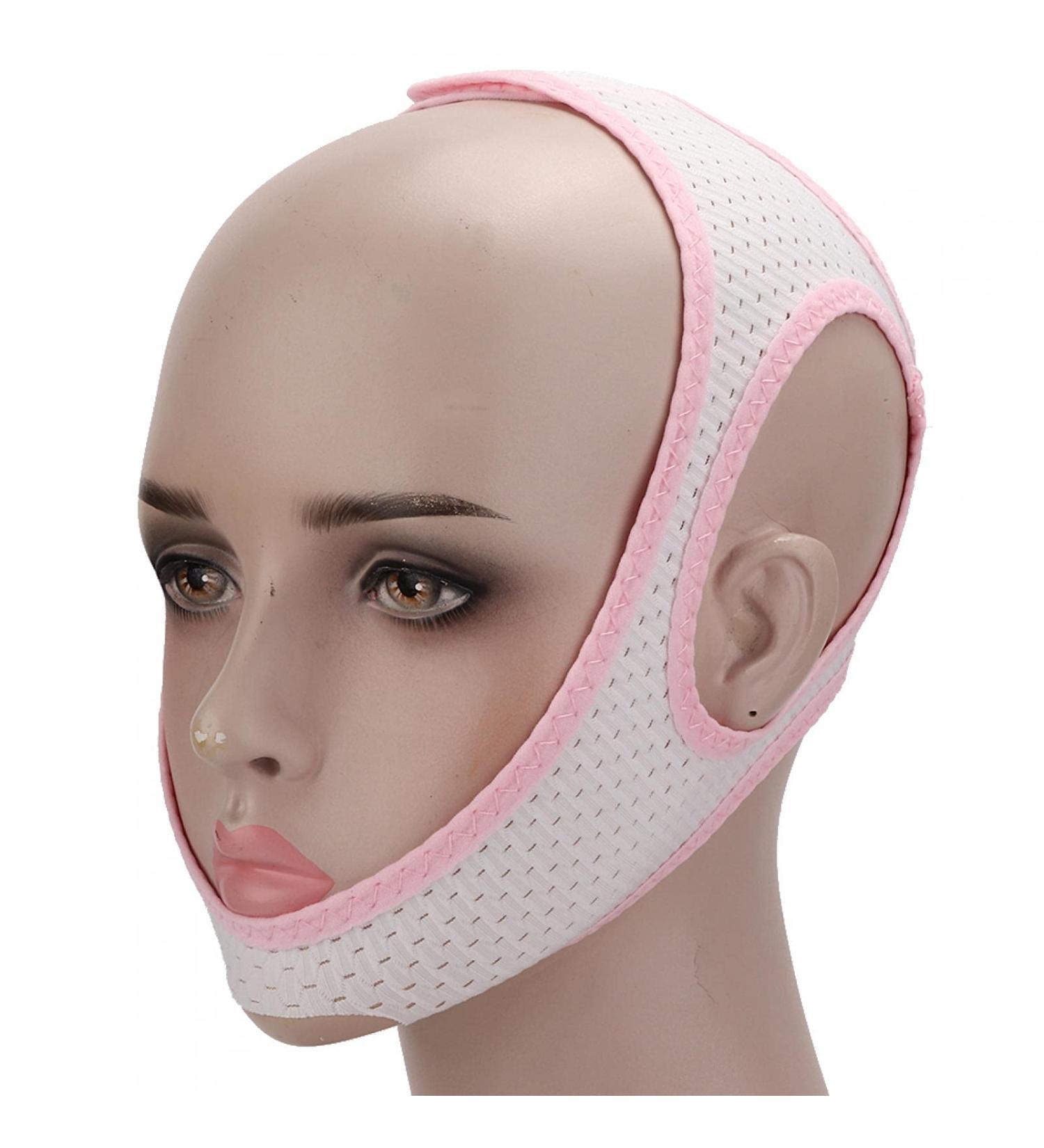Adjustable Anti Snore Chin Strap - Snore Reduction Aid Device - Easy to Wear - Triangular Mesh Cloth - White - Buy Online on SooperMarket.com