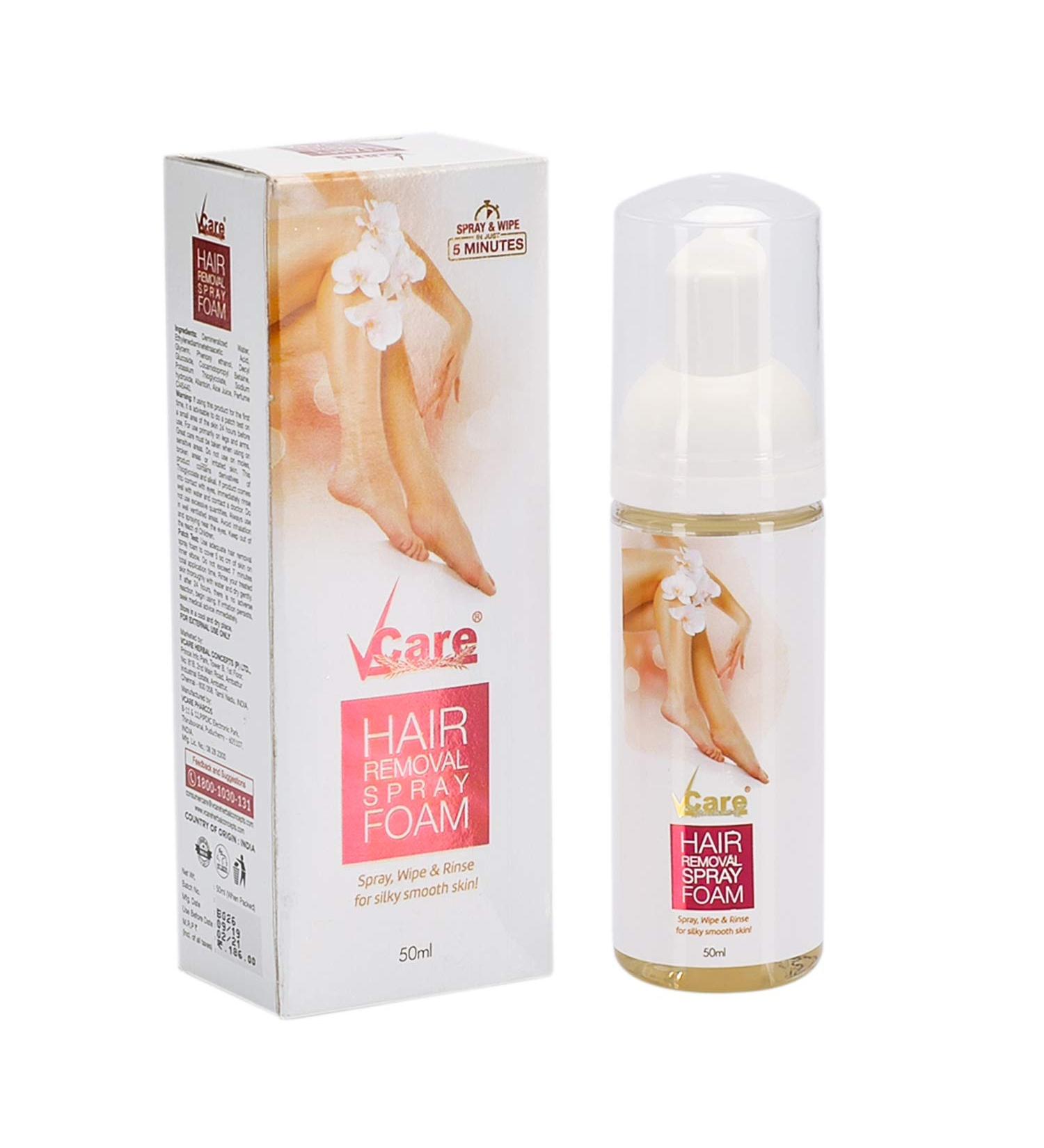 5-Minute Hair Removal Cream for Bikini Line & Underarms - Effective Spray Foam (50ml) | Fast Shipping Worldwide - Buy Online on SooperMarket.com
