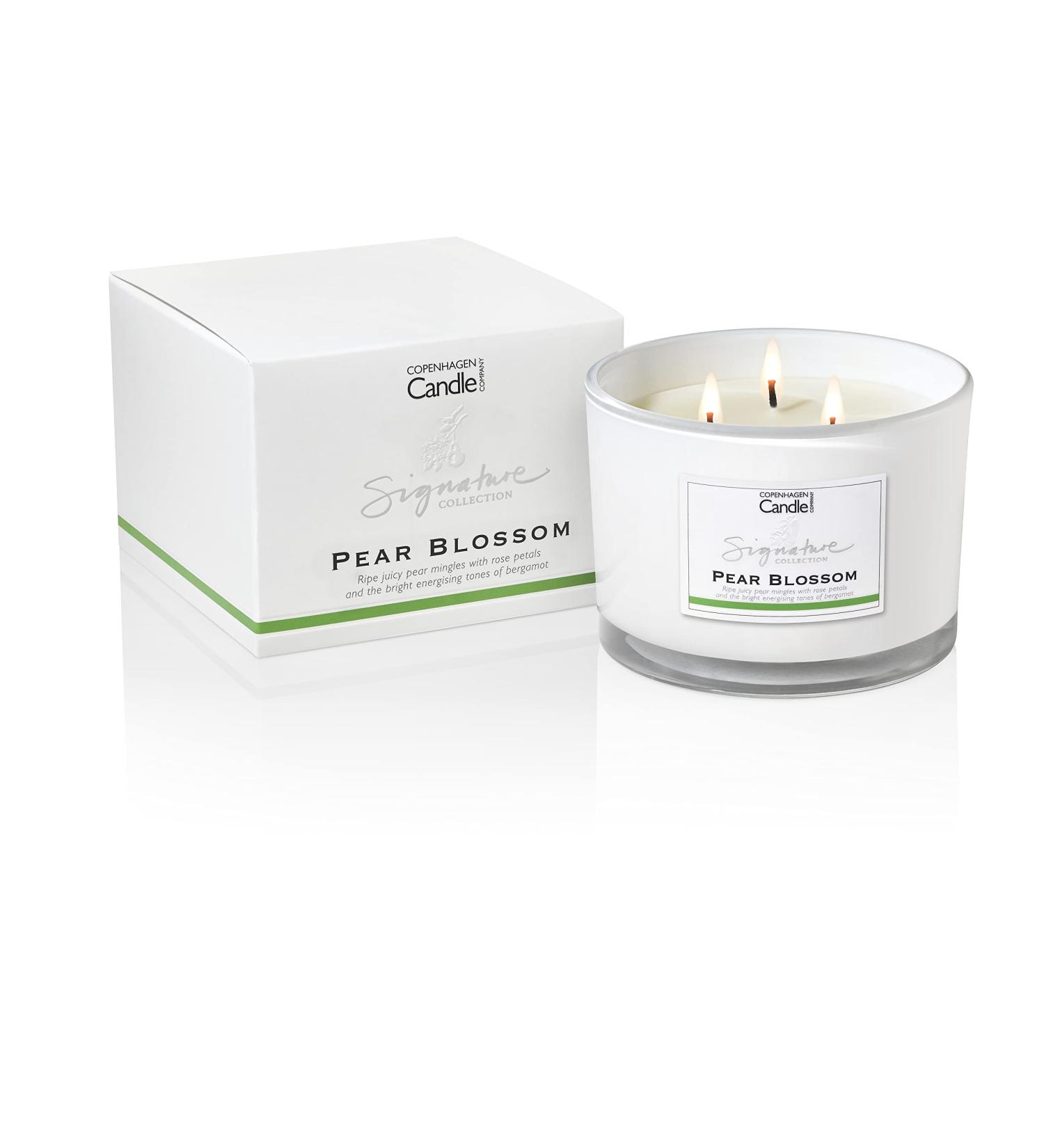 Luxury Pear Blossom Scented Candle Gift for Women | 35 Hours Burn Time | Hotel Collection | 12oz Natural Wax Blend | The Copenhagen Company - Buy Online on SooperMarket.com