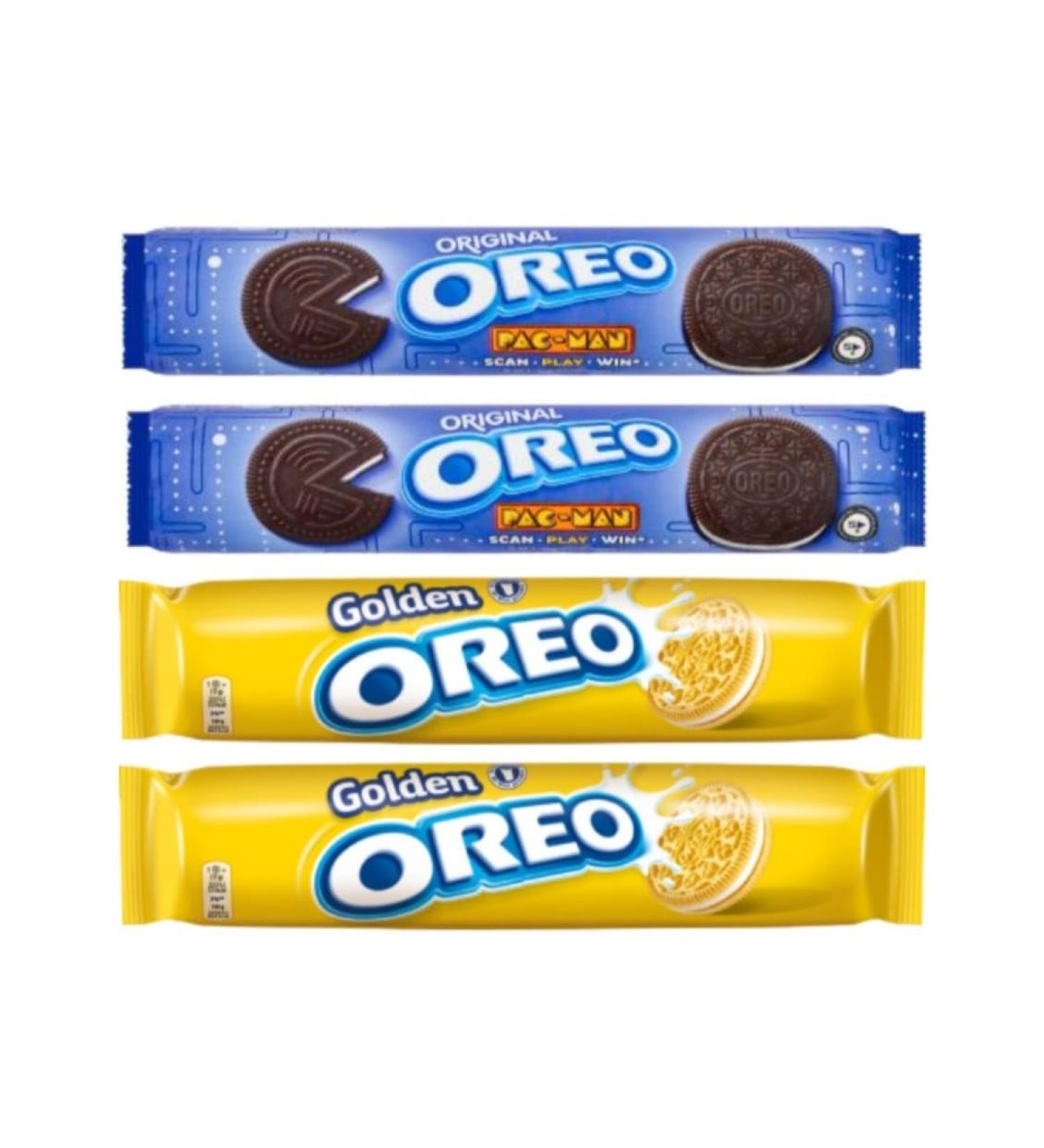 Sandwich Cookies Vanilla Oreo Original & Golden Roll Pack of 4x154g