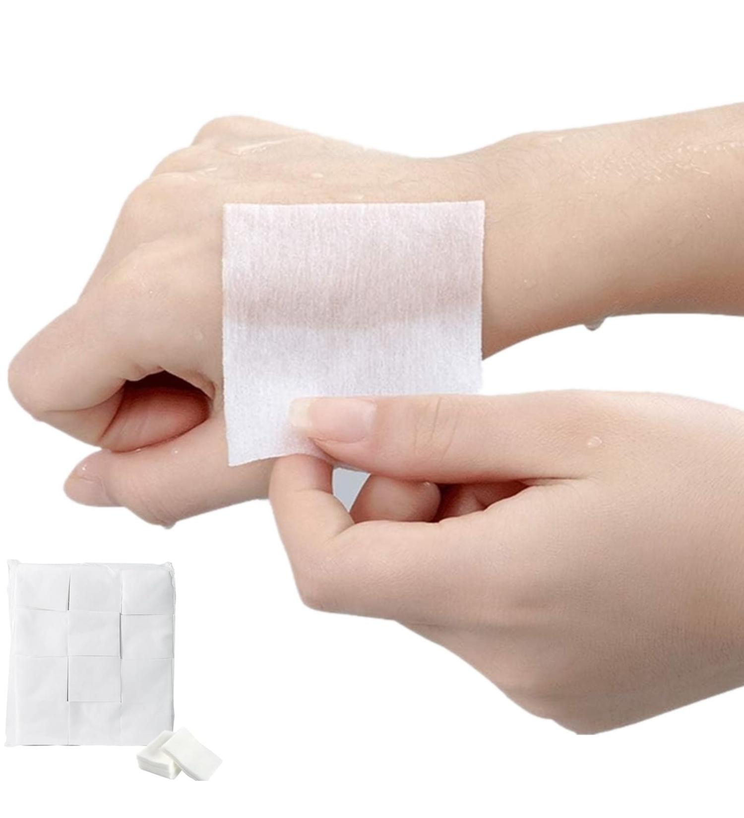 1200Pcs cotton pad eye care makeup remover wet compress nail polish remover diy lotion mask moisturizing and other basic hypoallergenic square cotton pad  - Buy Online on SooperMarket.com