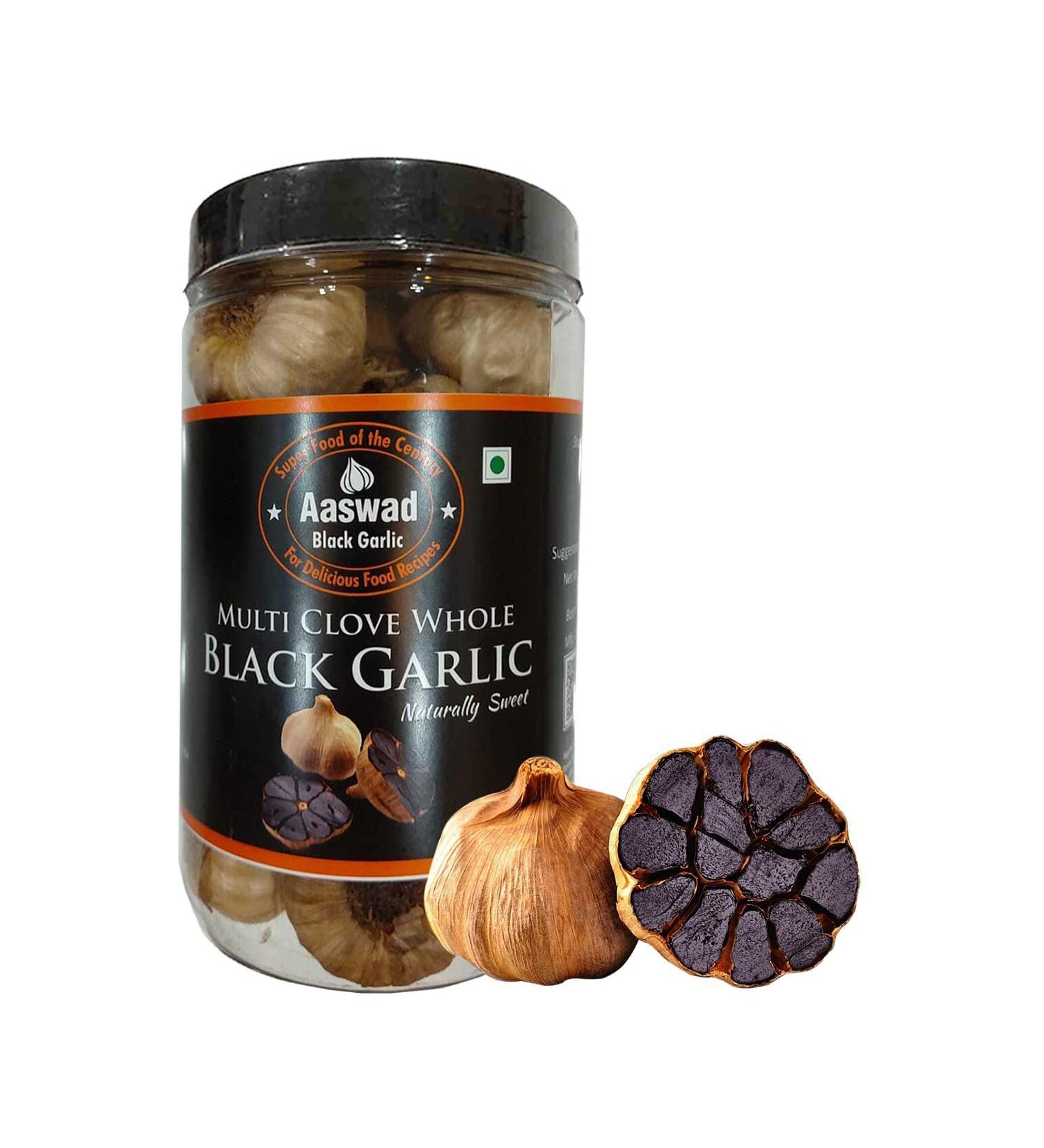 Multiclove Black Garlic 250g (8.8 OZ) - Ready-to-Eat Whole Bulbs by Aaswad Impex - Buy Online on SooperMarket.com