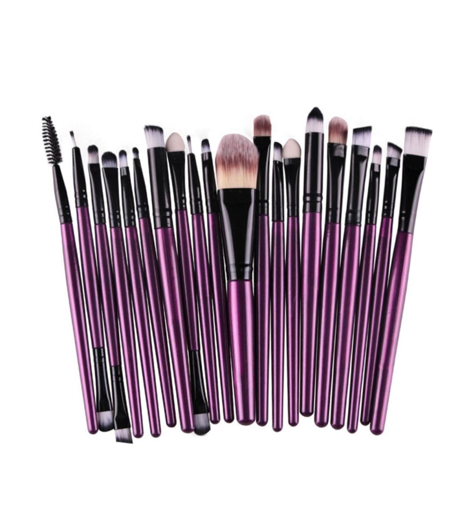 Angoily 20pc Makeup Purple Kit Make-up Tube Shadow Black Eye Toiletry Brush Tool Cosmetic Making Rod - Buy Online on SooperMarket.com